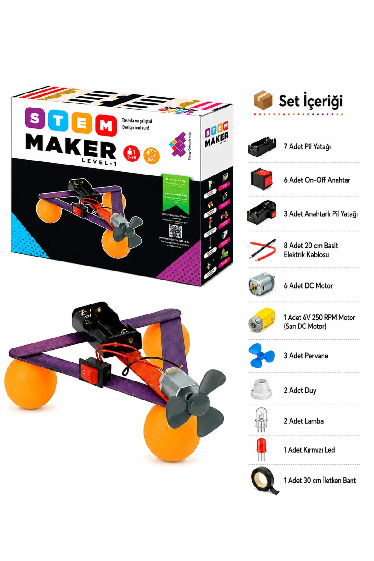 STEAM Maker Elektronik Seti Level-1 5+ Yaş 1+ Oyuncu (Sadece Elektronik Malzemeler) - Zetzeka Görsel 3