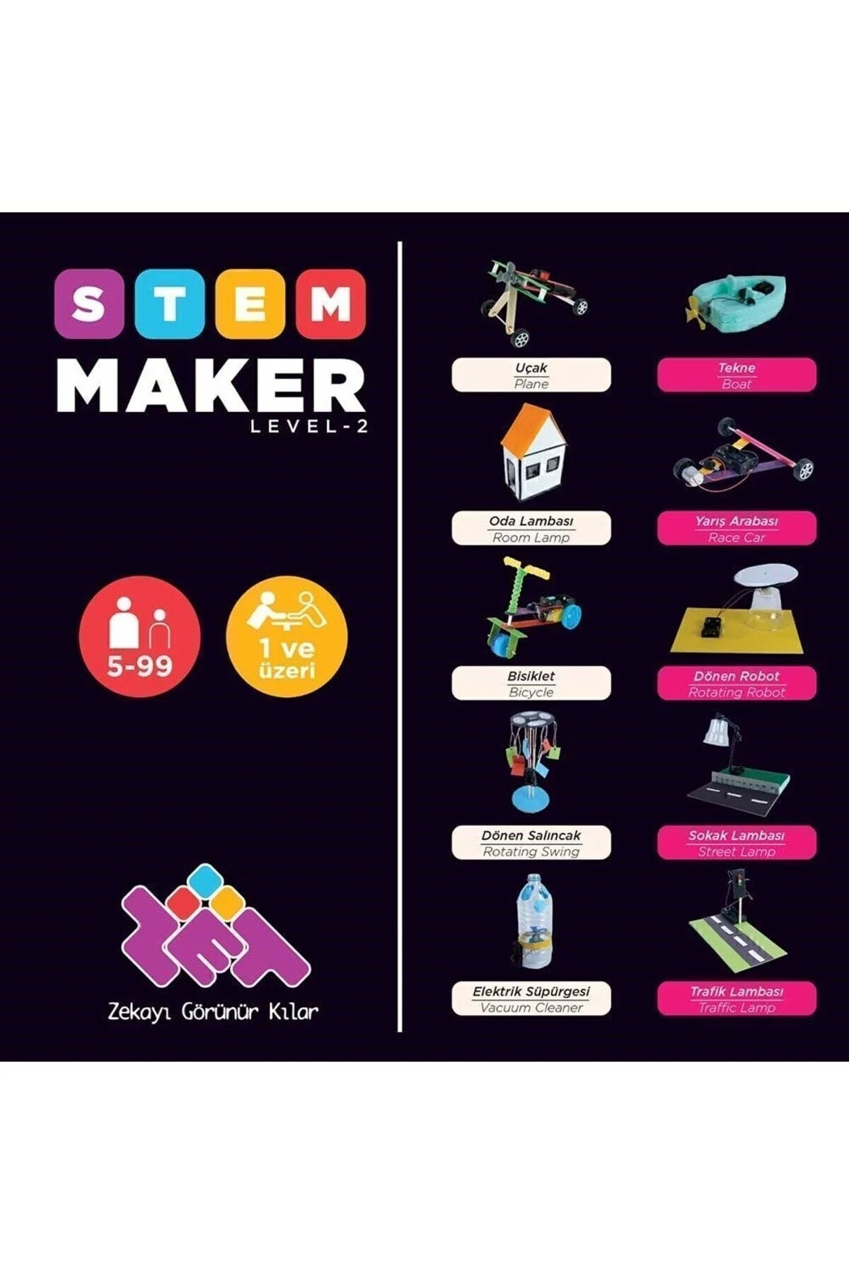 STEAM Maker Elektronik Seti Level-2 5+ Yaş 1+ Oyuncu (Sadece Elektronik Malzemeler) - Zetzeka Görsel 5