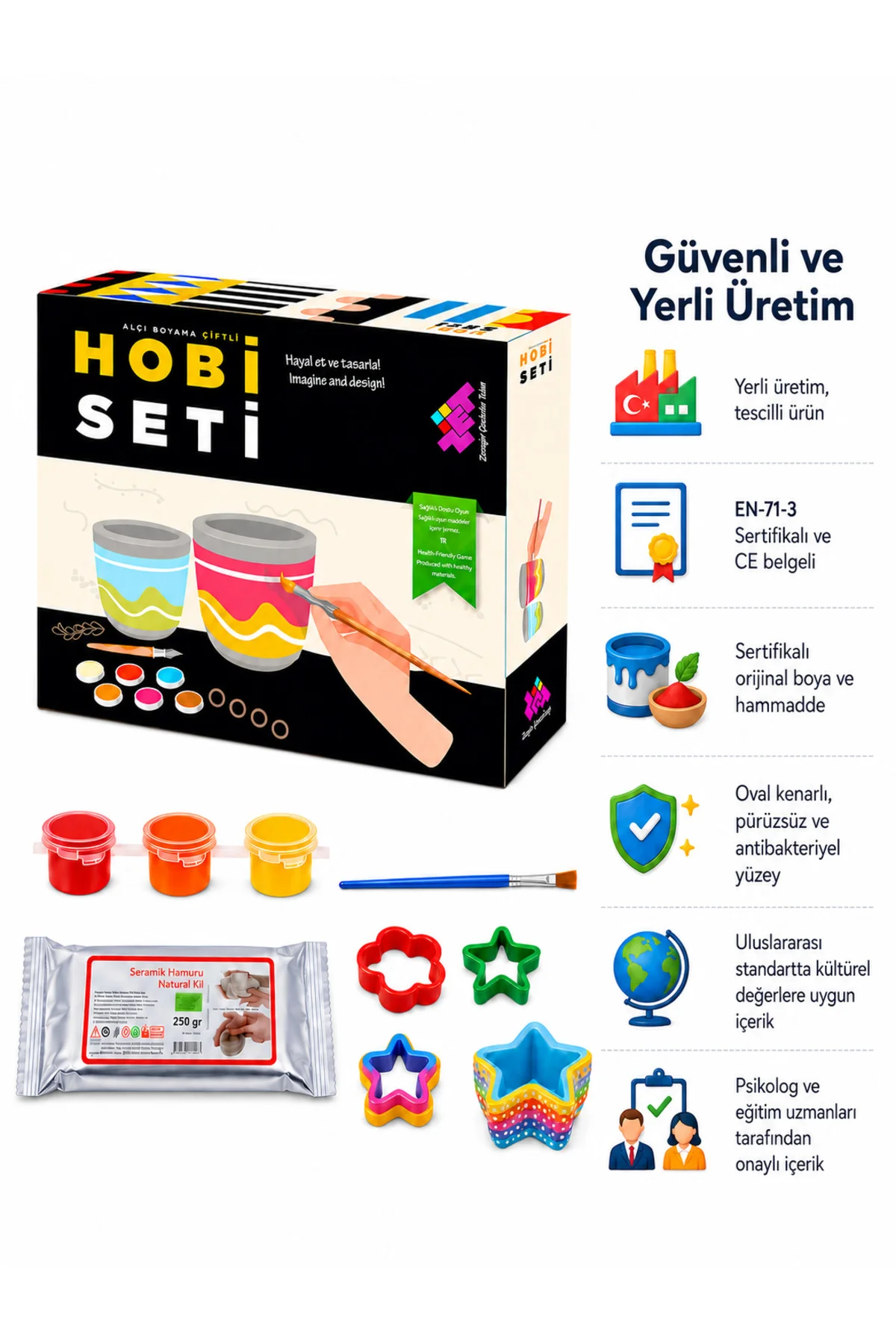 Hobi Seti Alçı Boyama Çiftli 5+ Yaş 1+ Oyuncu - Zetzeka Görsel 6