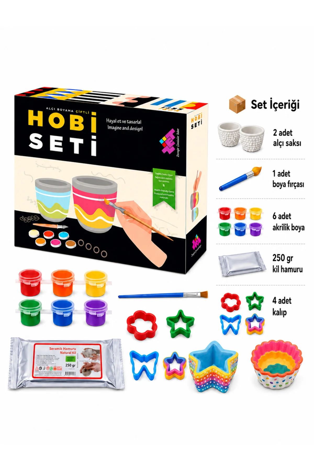 Hobi Seti Alçı Boyama Çiftli 5+ Yaş 1+ Oyuncu - Zetzeka Görsel 3