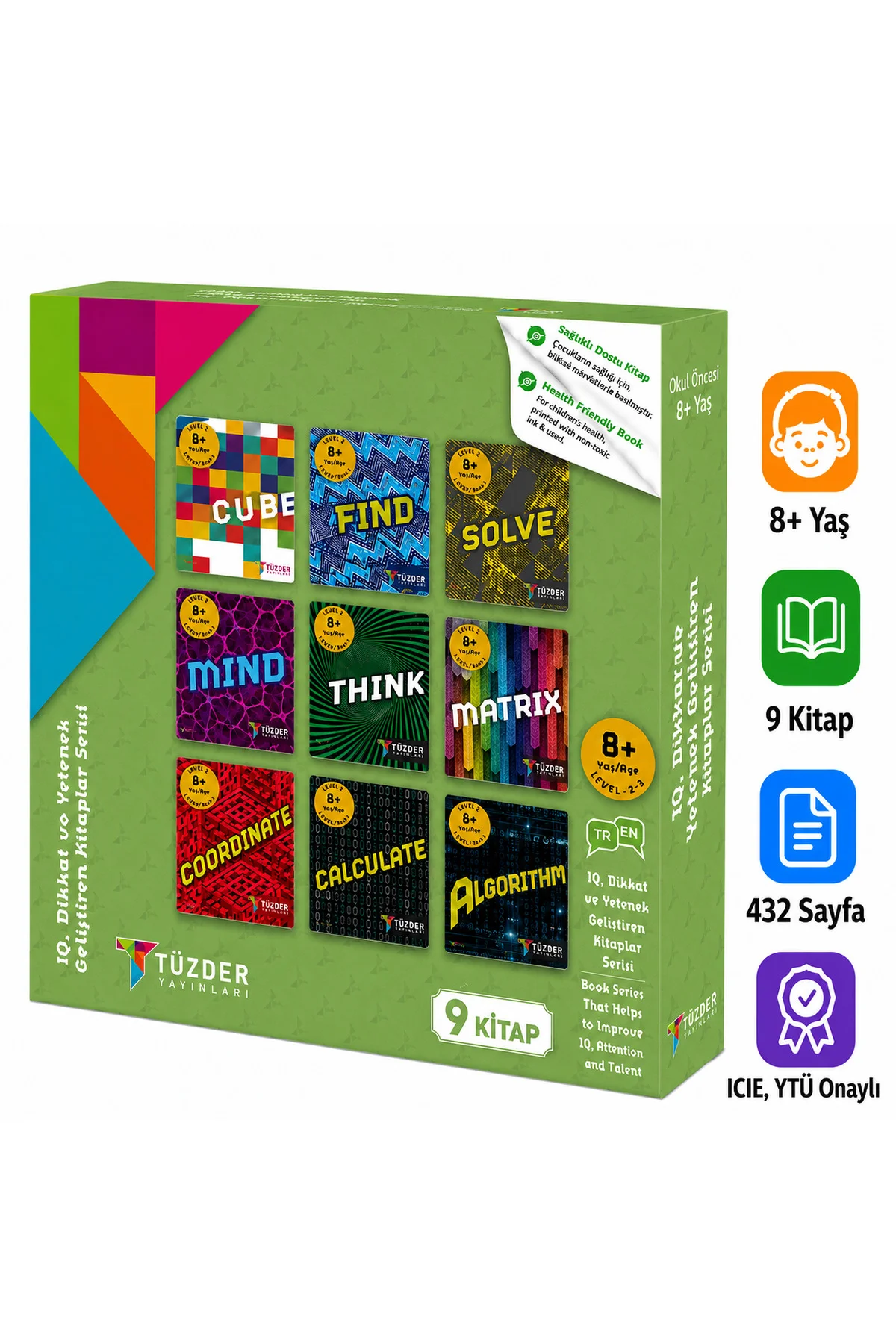 8+ Yaş 9'lu Set | IQ Dikkat ve Yetenek Geliştiren Kitaplar Serisi