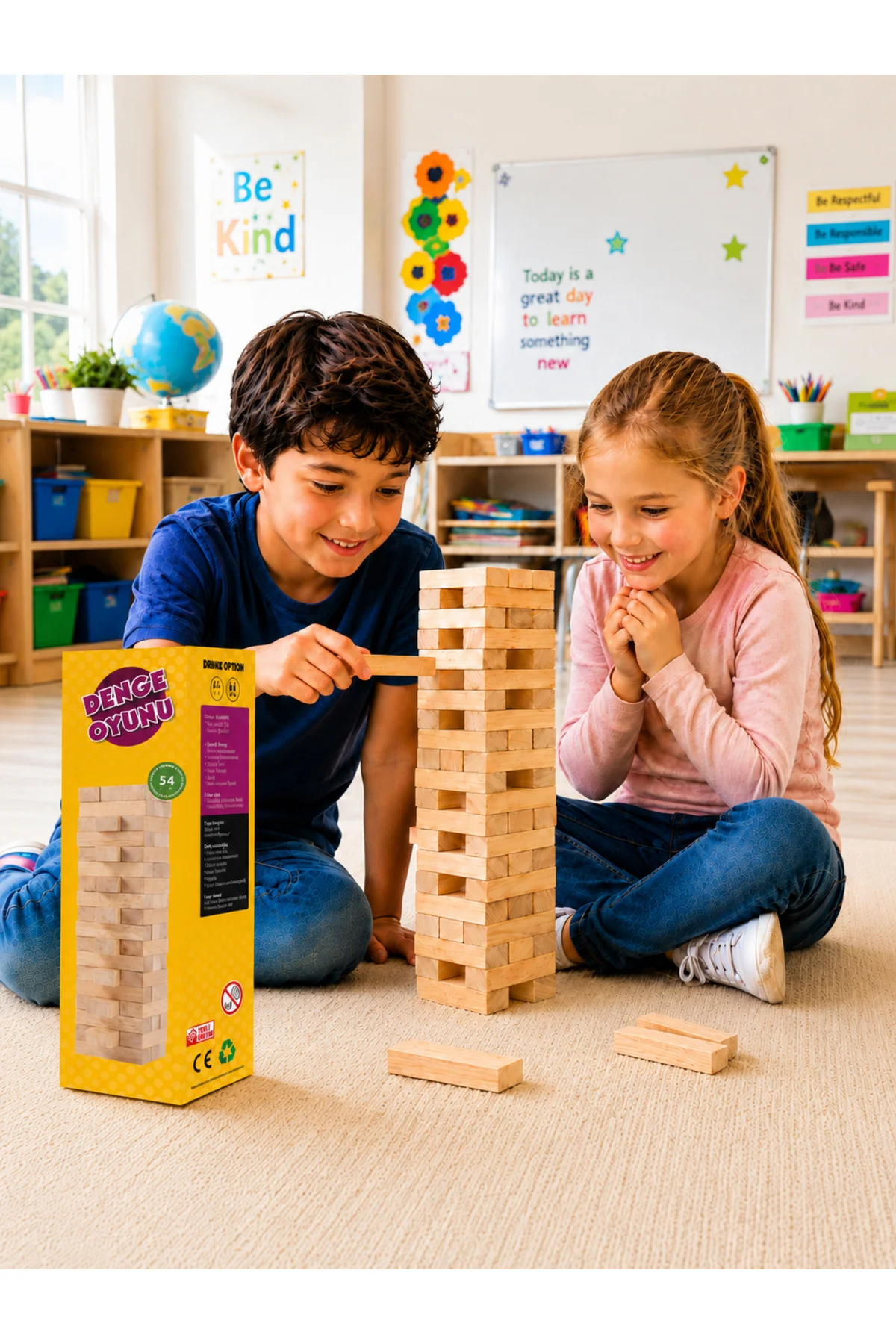 Ahşap Denge Oyunu 54 Parça 3+ Yaş 2 Oyuncu - Zetzeka Görsel 2