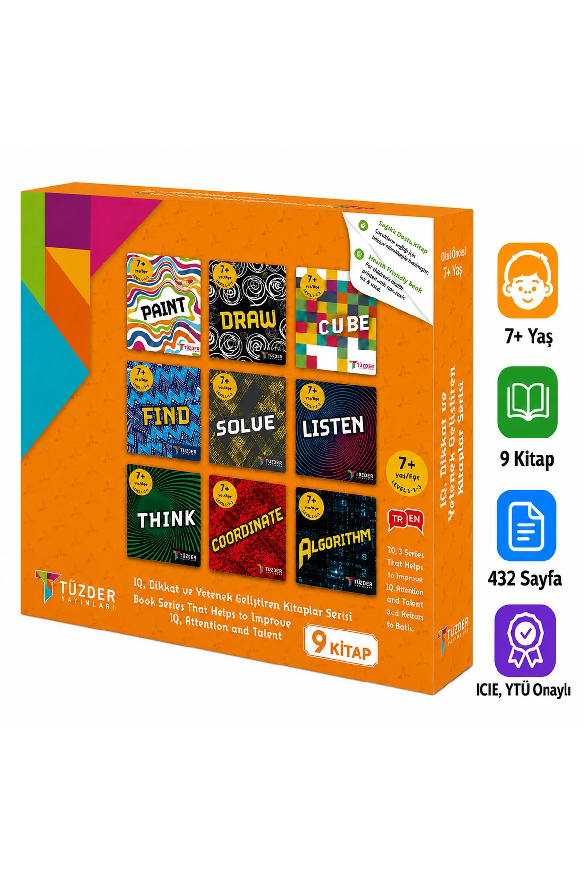 7+ Yaş 9’lu Set | IQ Dikkat ve Yetenek Geliştiren Kitaplar Serisi