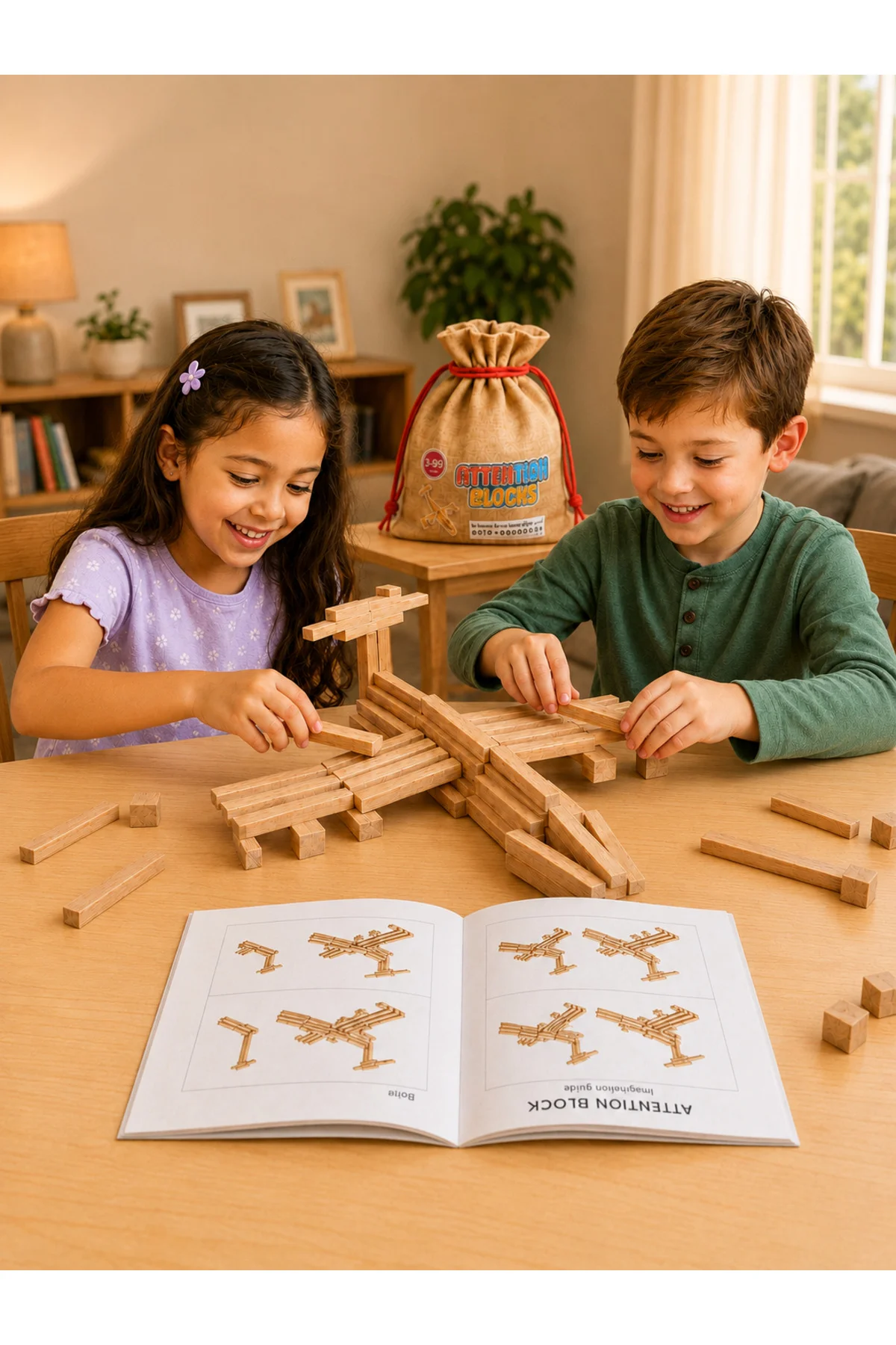Attention Blocks 120 Parça Doğal Ahşap Denge Oyunu 3+ Yaş 1+ Oyuncu - ZEKÜP Görsel 2
