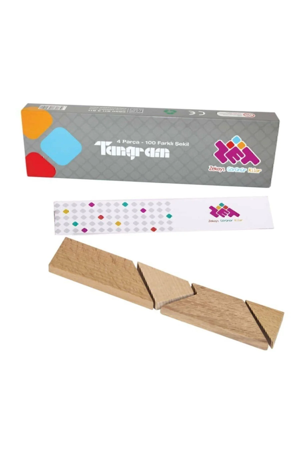 T Tangram Zeka ve Akıl Oyunu 4 Parça 100 Farklı Şekil 5 Yaş 1 Oyuncu