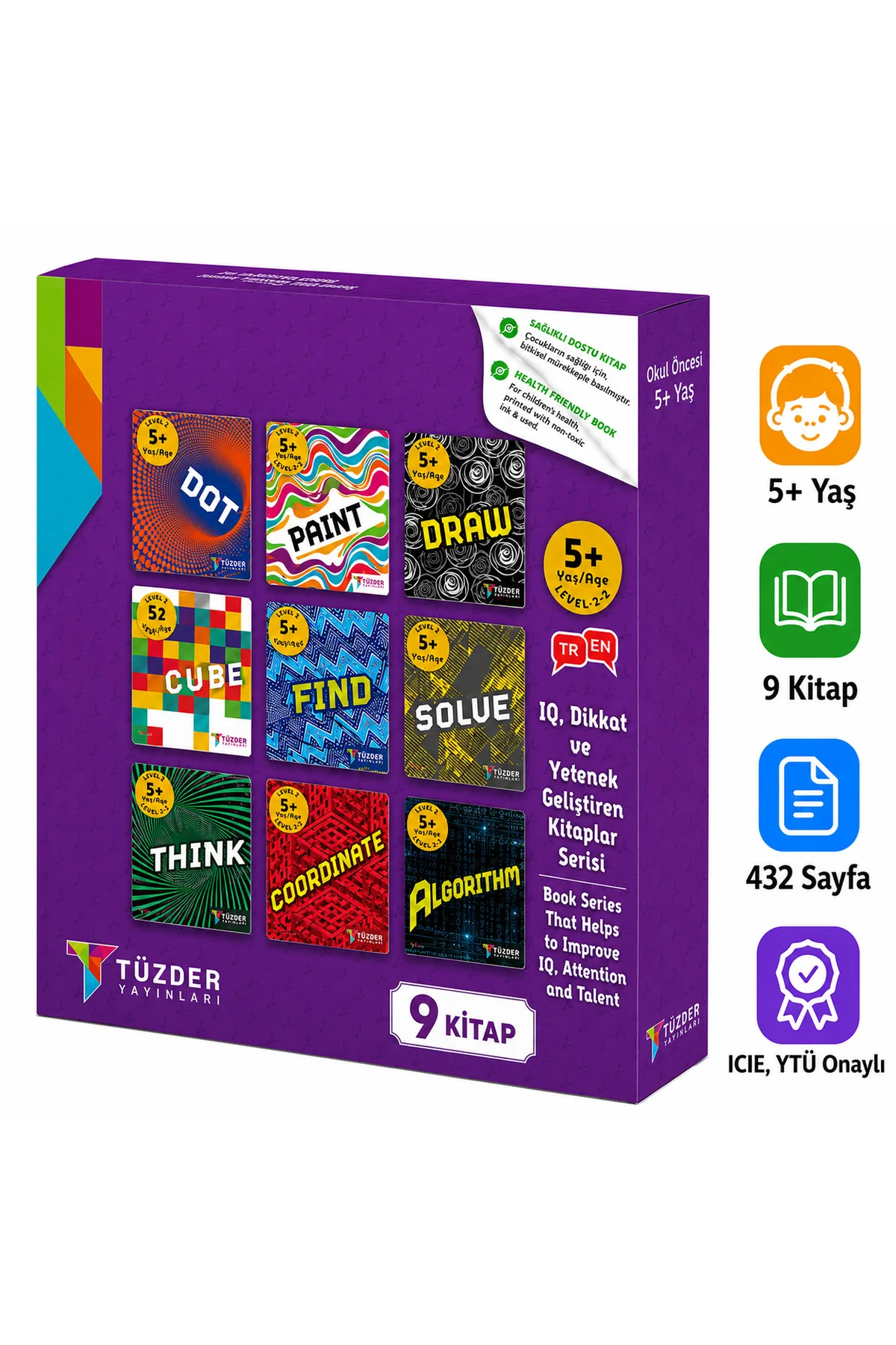 5+ Yaş 9'lu Set | IQ Dikkat ve Yetenek Geliştiren Kitaplar Serisi