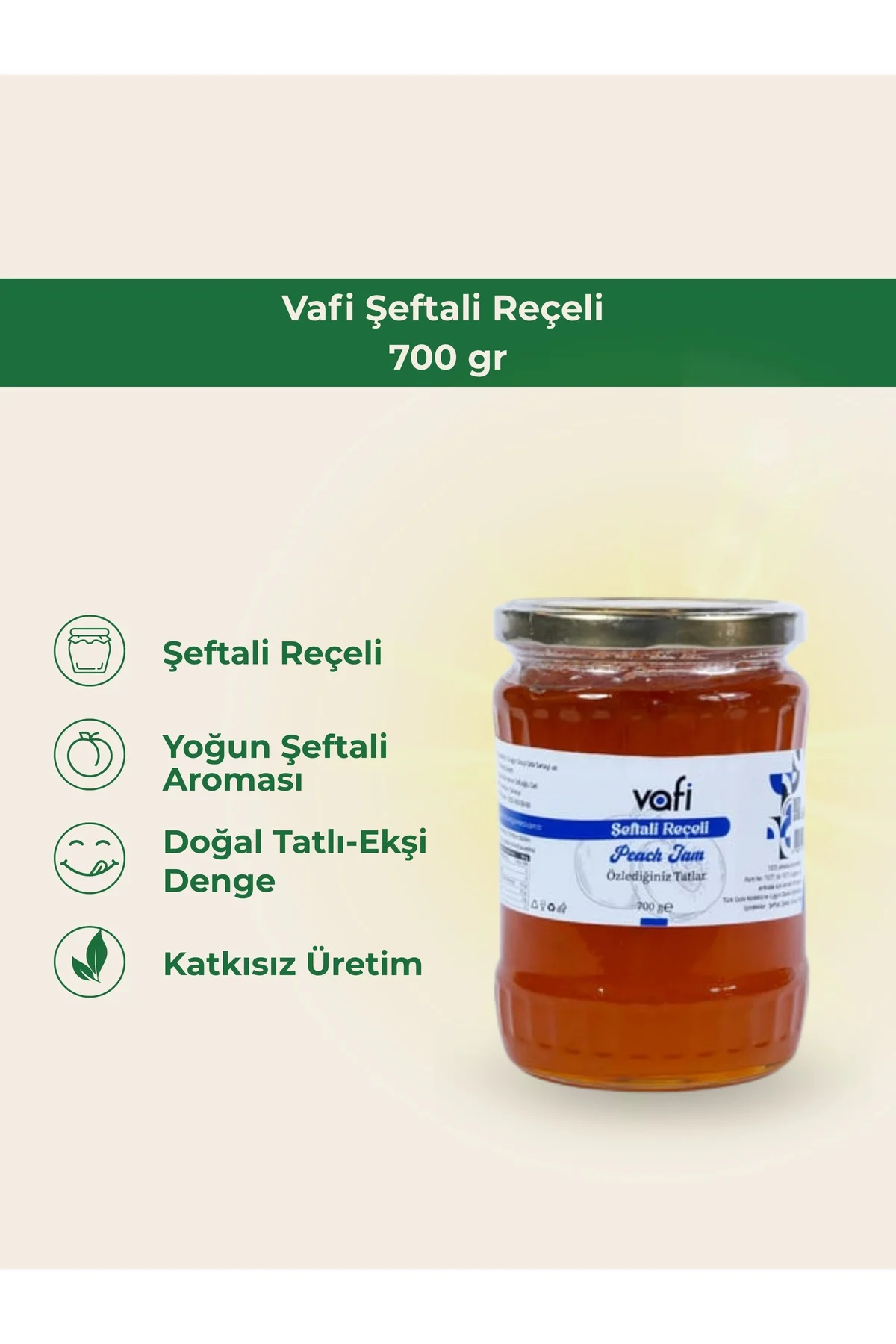Vafi Şeftali Reçeli 700 gr MG 1 ADET - vafi Görsel 2