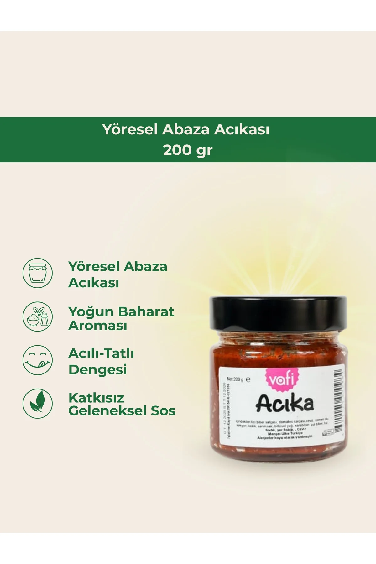 Yöresel Abaza Acıkası 200 gr 1 ADET - vafi Görsel 2