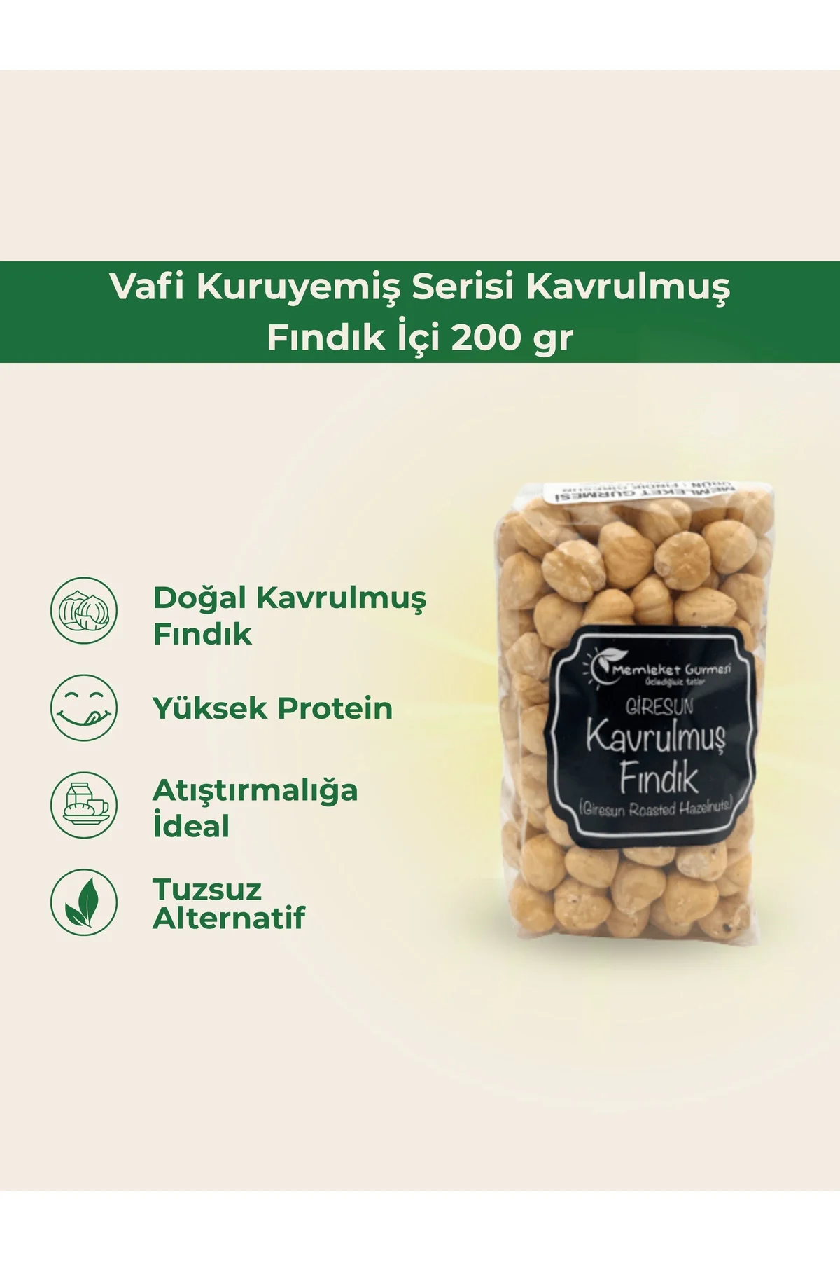 Vafi Kuruyemiş Serisi Kavrulmuş Fındık İçi 200 gr 1 ADET - vafi Görsel 2