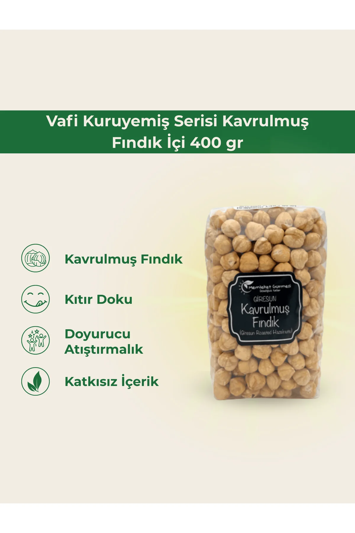 Vafi Kuruyemiş Serisi Kavrulmuş Fındık İçi 400 gr 1 ADET - vafi Görsel 2