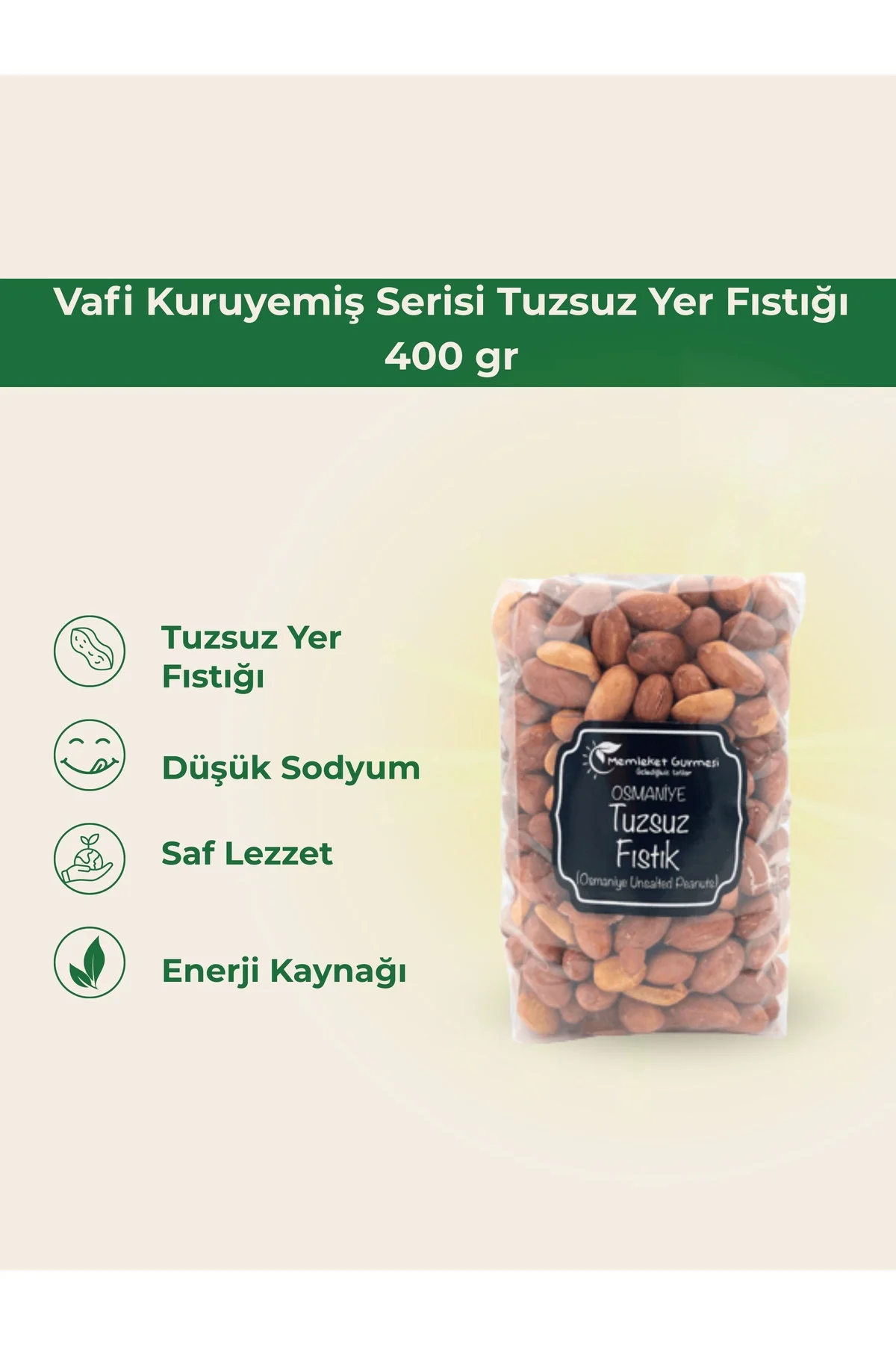 Vafi Kuruyemiş Serisi Tuzsuz Yer Fıstığı 400 gr 1 ADET - vafi Görsel 2