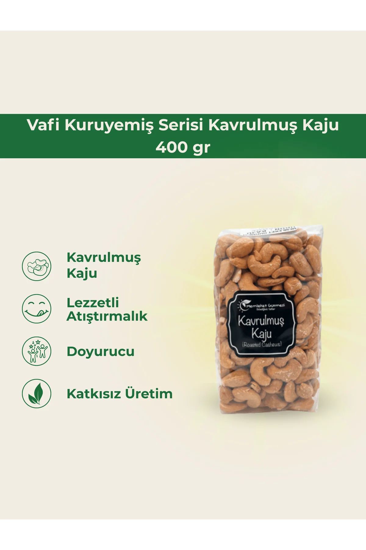 Vafi Kuruyemiş Serisi Kavrulmuş Kaju 400 gr 1 ADET - vafi Görsel 2