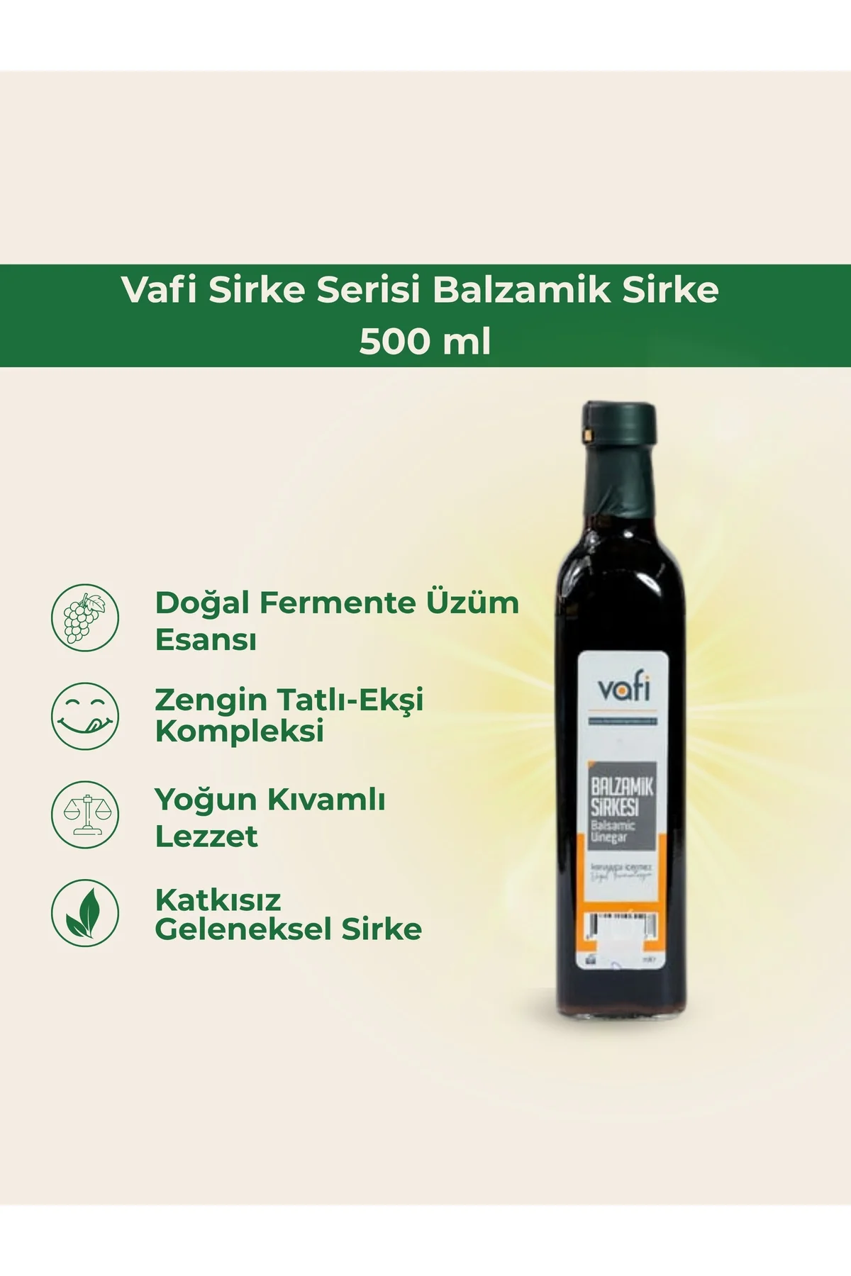 Vafi Sirke Serisi Balzamik Sirke 500 ml 1 ADET - vafi Görsel 2