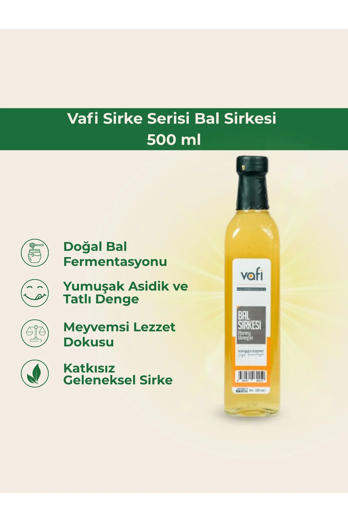 Vafi Sirke Serisi Bal Sirkesi 500 ml 1 ADET - vafi Görsel 2