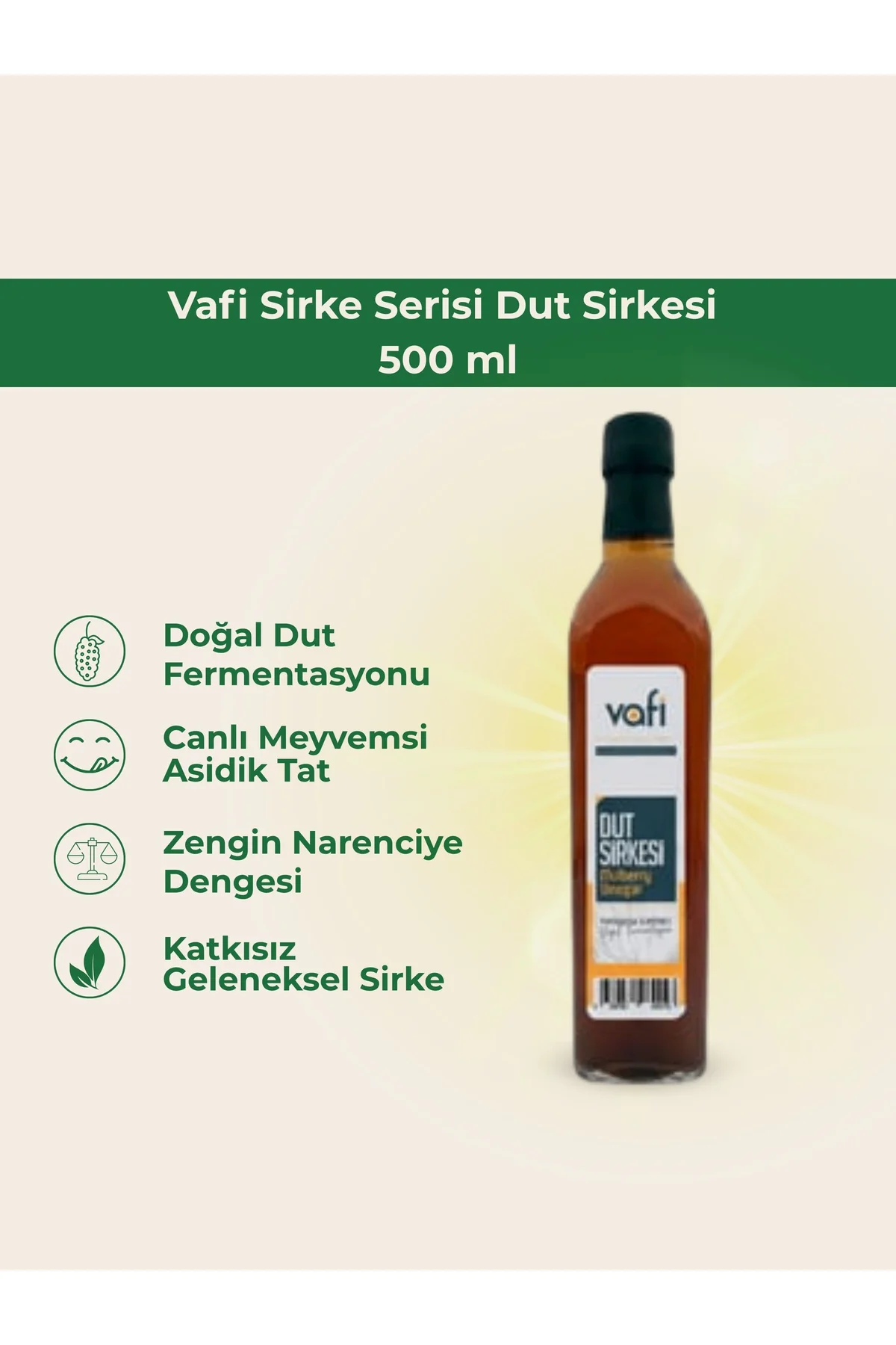 Vafi Sirke Serisi Dut Sirkesi 500 ml 1 ADET - vafi Görsel 2