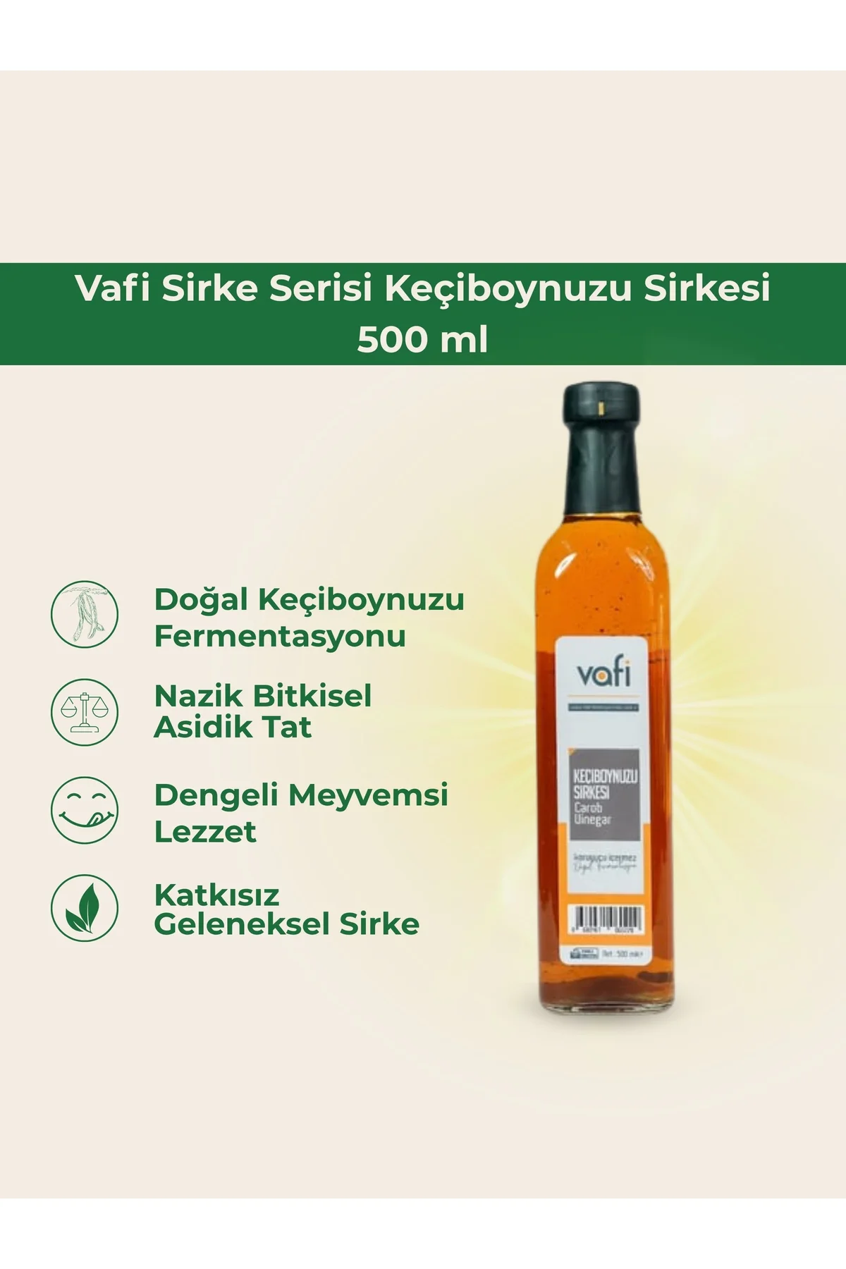Vafi Sirke Serisi Keçiboynuzu Sirkesi 500 ml 1 ADET - vafi Görsel 2