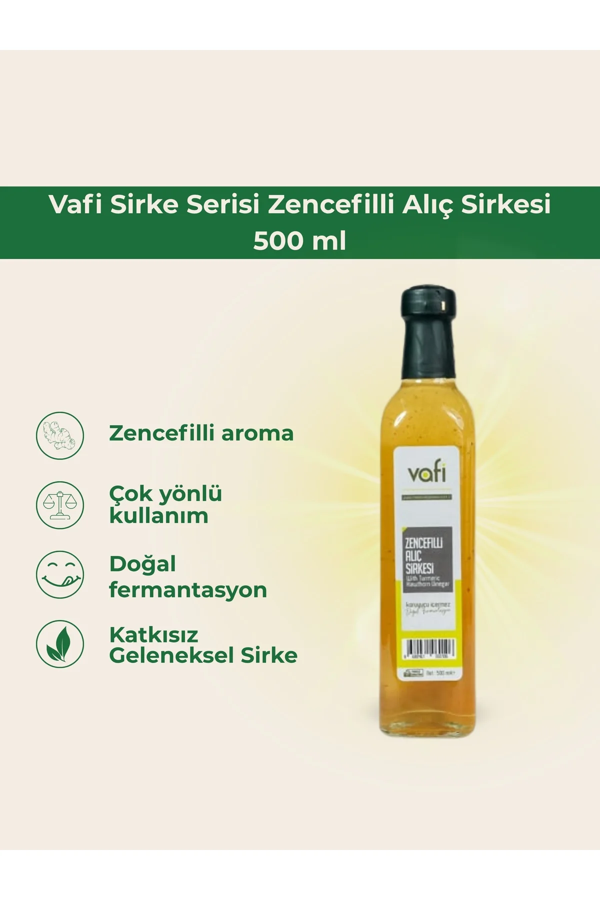Vafi Sirke Serisi Zencefilli Alıç Sirkesi 500 ml 1 ADET - vafi Görsel 2