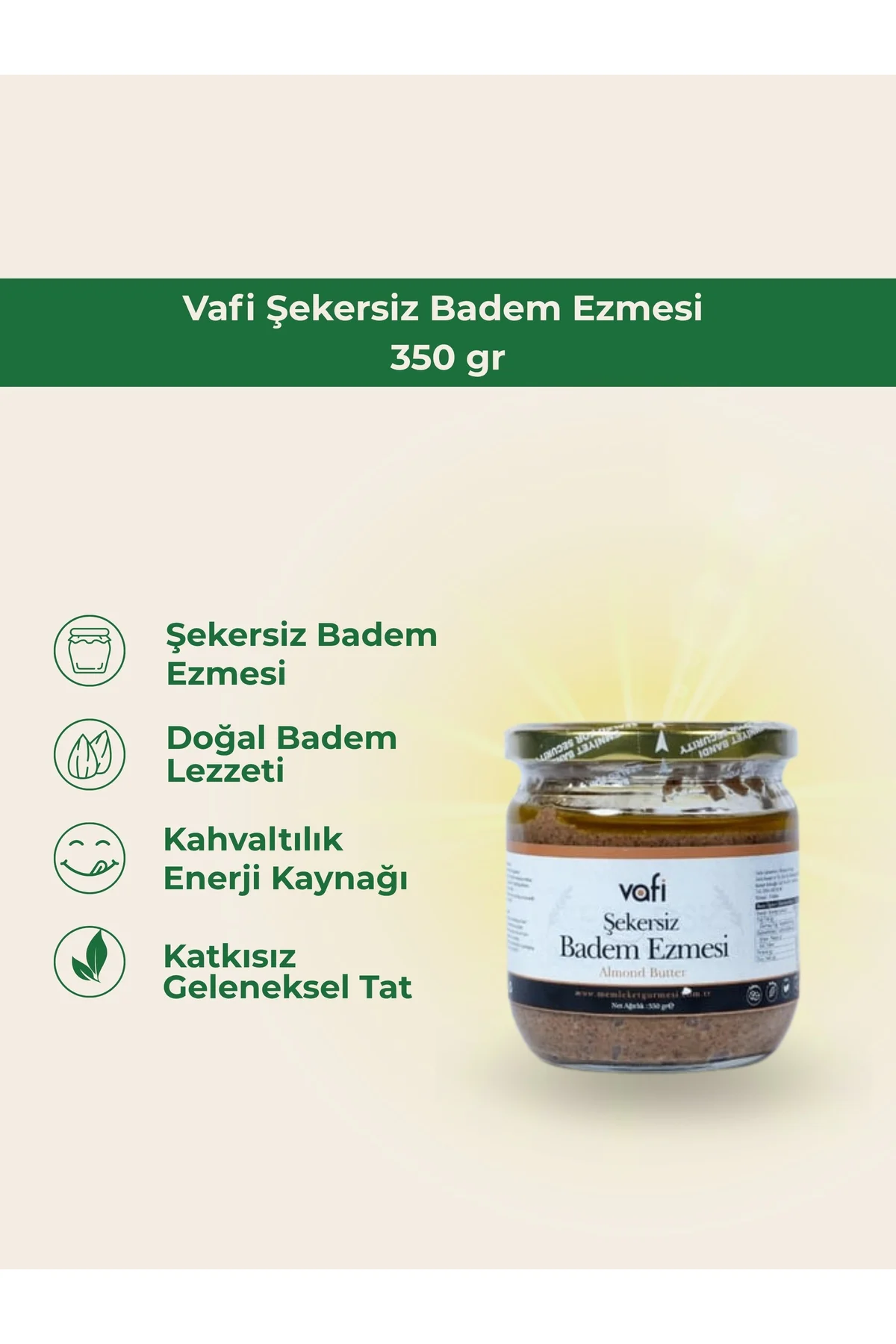 Şekersiz Badem Ezmesi 350 gr MG 1 ADET - 7Artisans Görsel 2