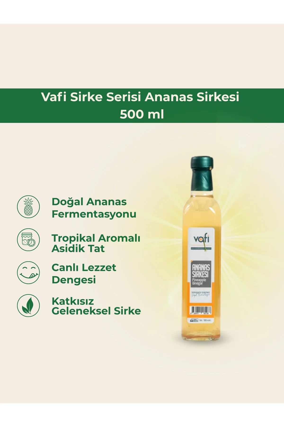 Vafi Sirke Serisi Ananas Sirkesi 500 ml 1 ADET - vafi Görsel 2