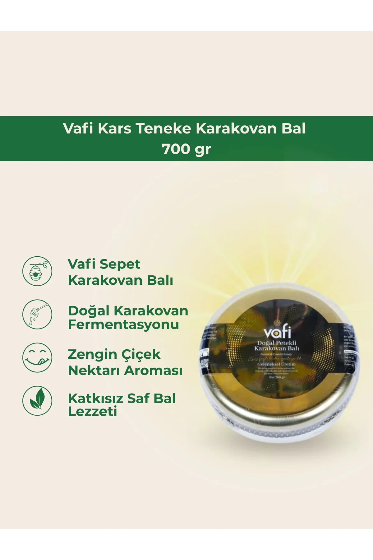 Vafi Kars Teneke Karakovan Bal 700 gr 1 ADET - vafi Görsel 2