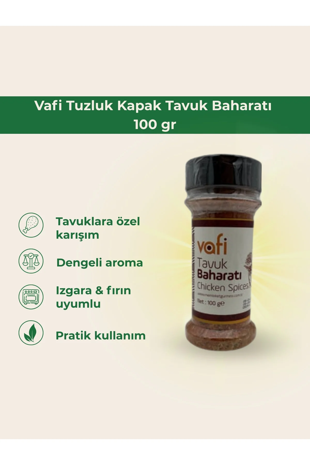 Vafi Tuzluk Kapak Tavuk Baharatı 100 gr 1 ADET - vafi Görsel 2