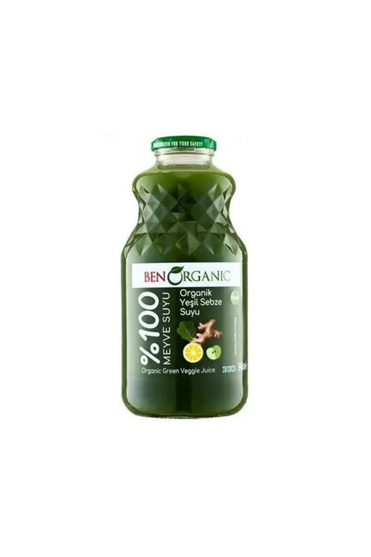 Benorganik Organik Zencefilli Yeşil Sebze Karışımı Suyu 1 lt 1 ADET