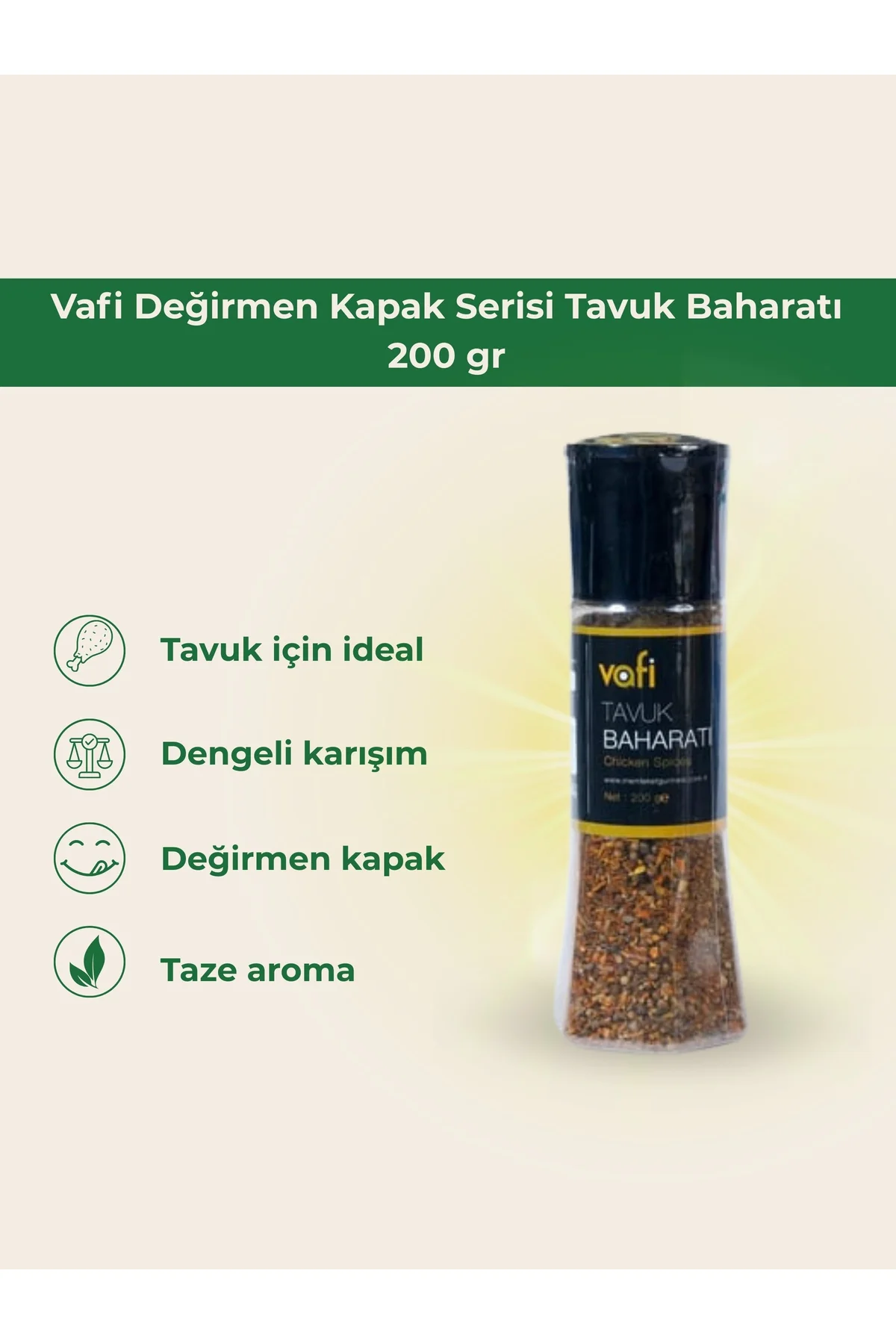 Vafi Değirmen Kapak Serisi Tavuk Baharatı 200 gr 1 ADET - vafi Görsel 2