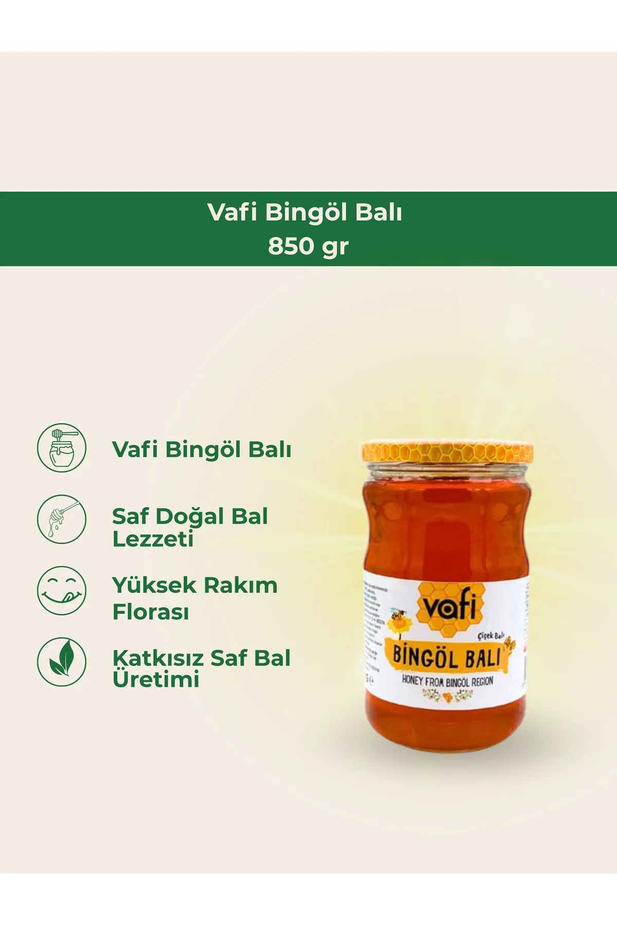 Vafi Bingöl Balı 850 gr 1 ADET - vafi Görsel 2