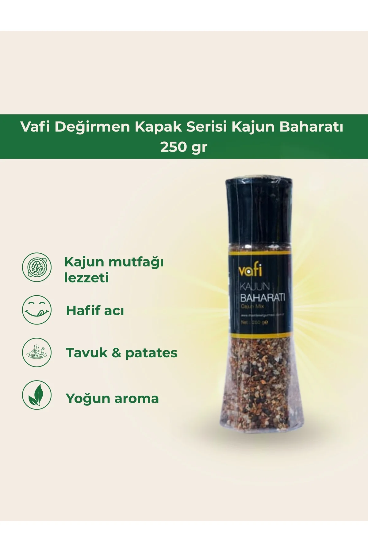 Vafi Değirmen Kapak Serisi Kajun Baharatı 250 gr 1 ADET - vafi Görsel 2