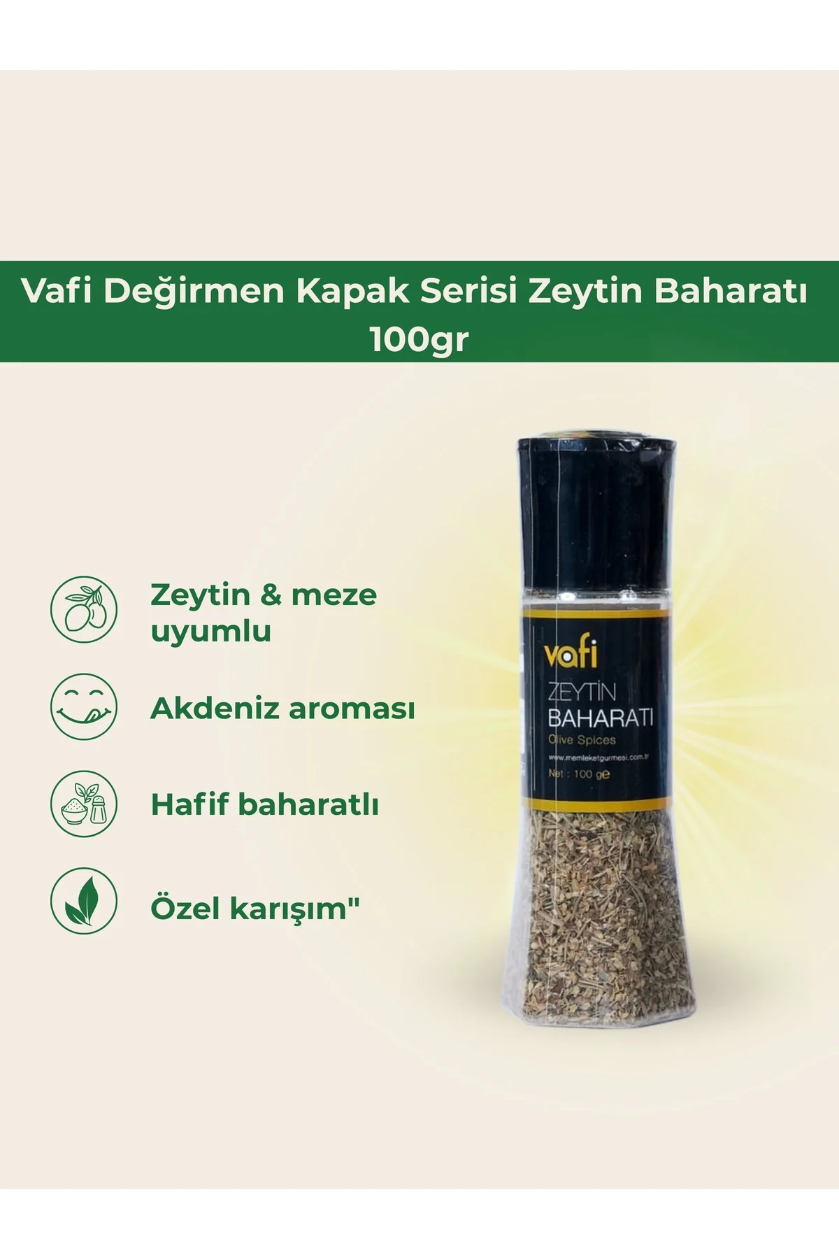 Vafi Değirmen Kapak Serisi Zeytin Baharatı 100 gr 1 ADET - vafi Görsel 2