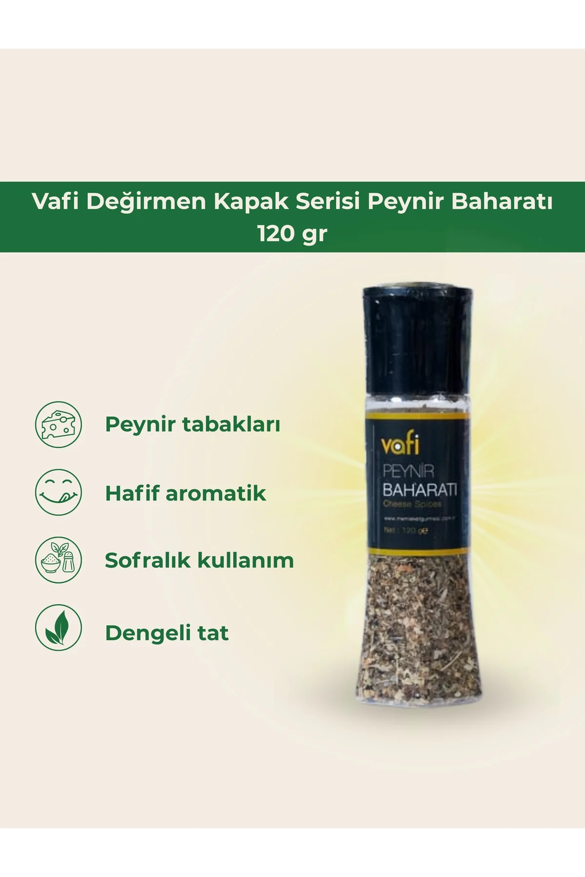 Vafi Değirmen Kapak Serisi Peynir Baharatı 120 gr 1 ADET - vafi Görsel 2