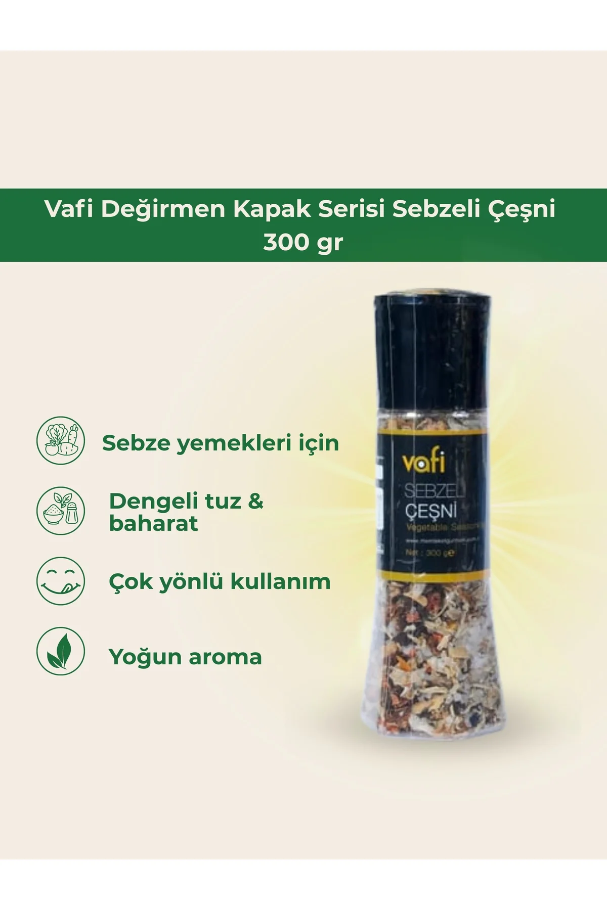 Vafi Değirmen Kapak Serisi Sebzeli Çeşni 300 gr 1 ADET - vafi Görsel 2