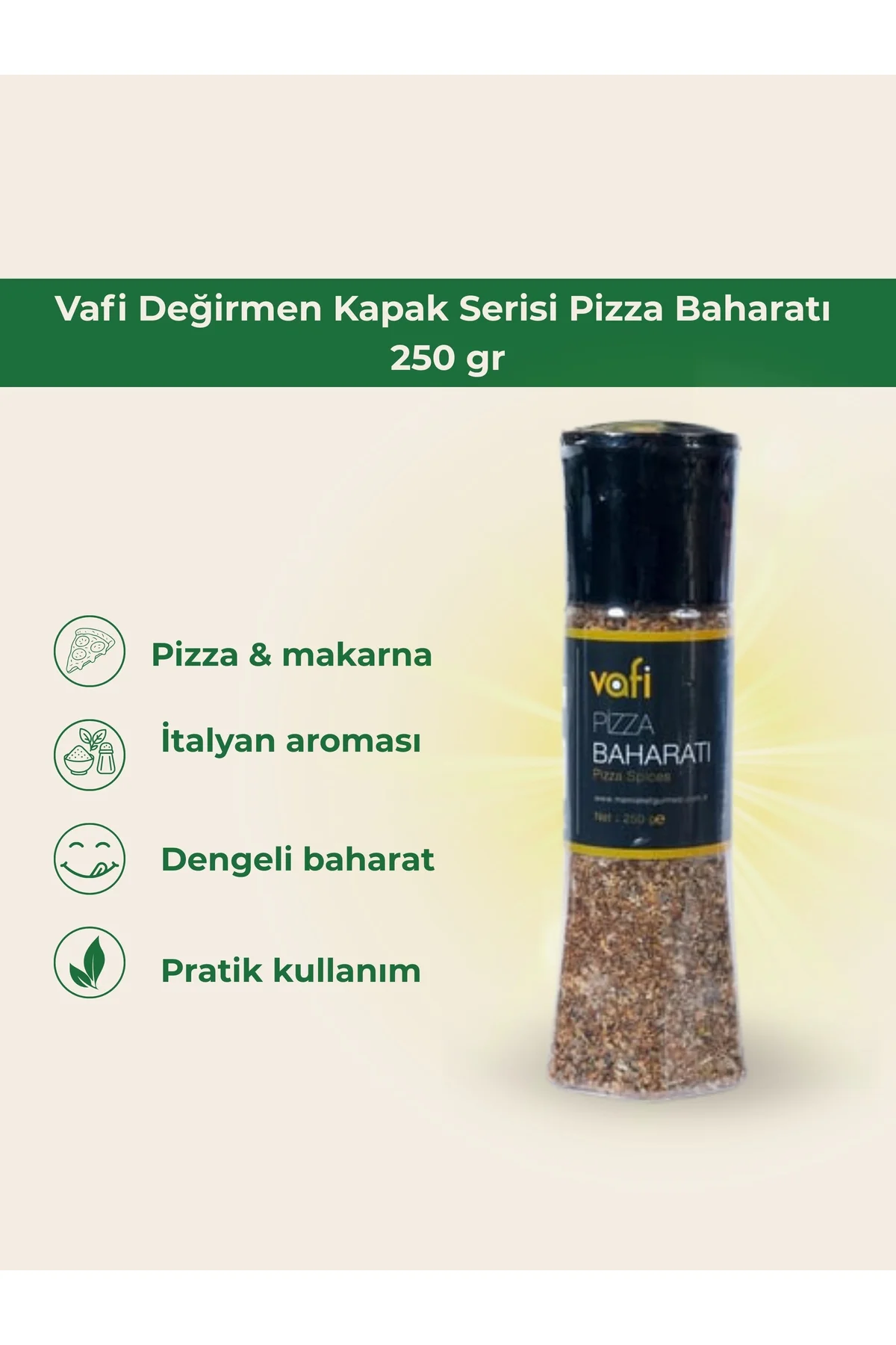 Vafi Değirmen Kapak Serisi Pizza Baharatı 250 gr 1 ADET - vafi Görsel 2