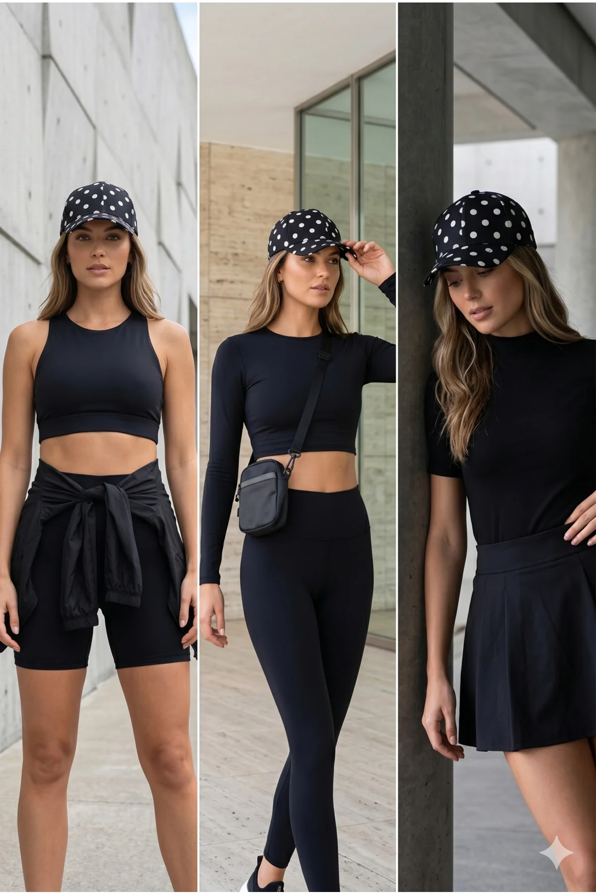 Siyah Puantiye Desenli Unisex Kep Şapka SPK01 - Luminos Butik Görsel 4