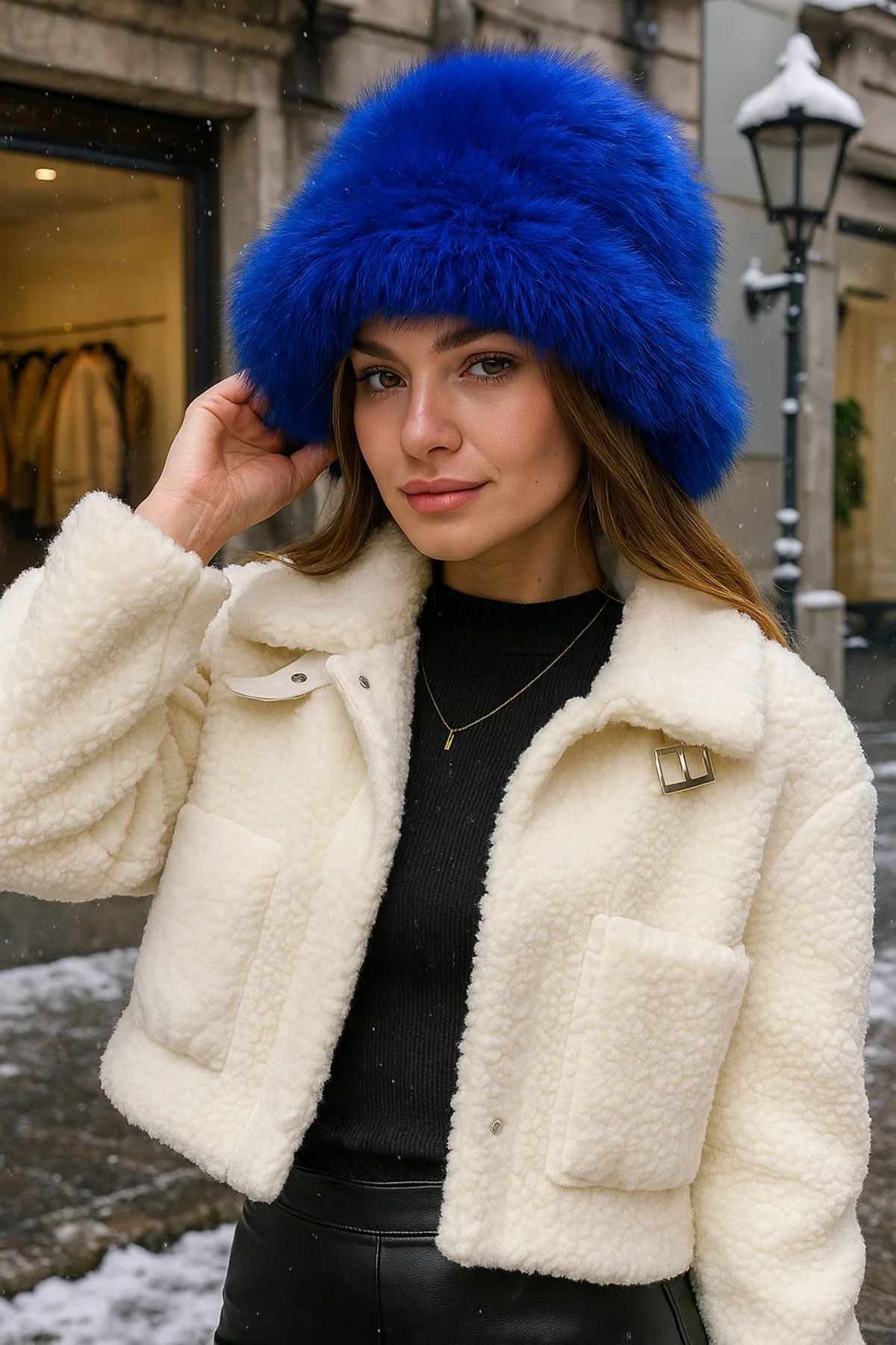 Peluş Ayarlanabilir Saks Bucket Kalpak Şapka-bere Spk1142 - Luminos Butik Görsel 5