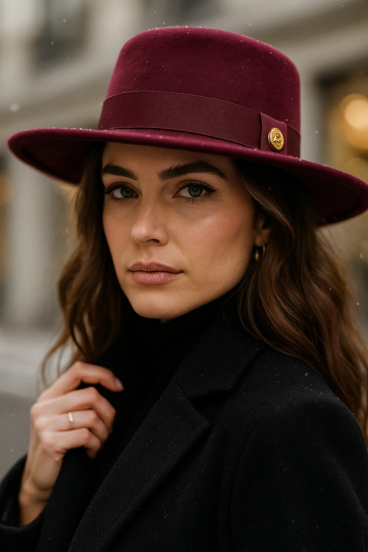 Kadın Bordo Kaşe Gondol Şapka SPK1148 - Luminos Butik Görsel 3