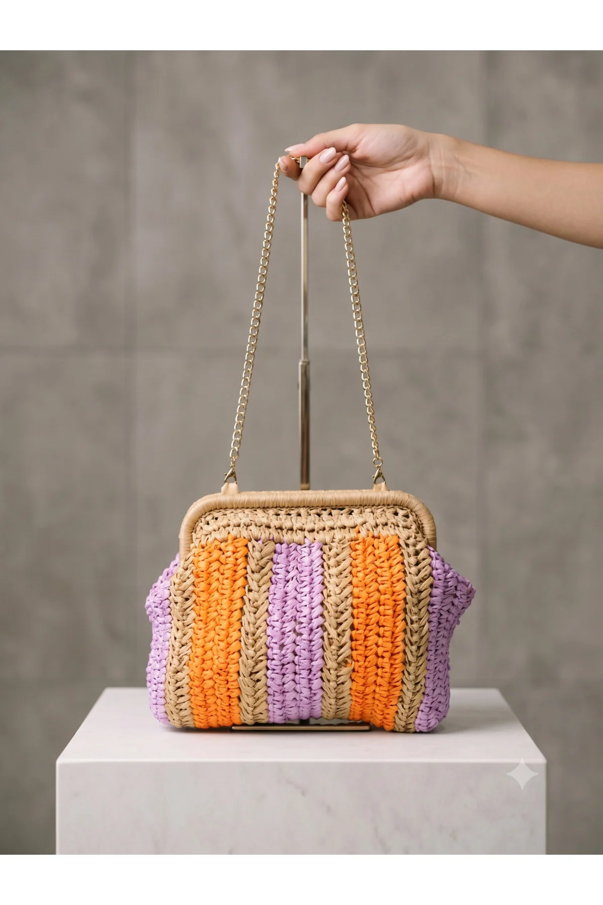 Renkli Hasır Çanta 22x29 CNT1201 - Luminos Butik Görsel 2