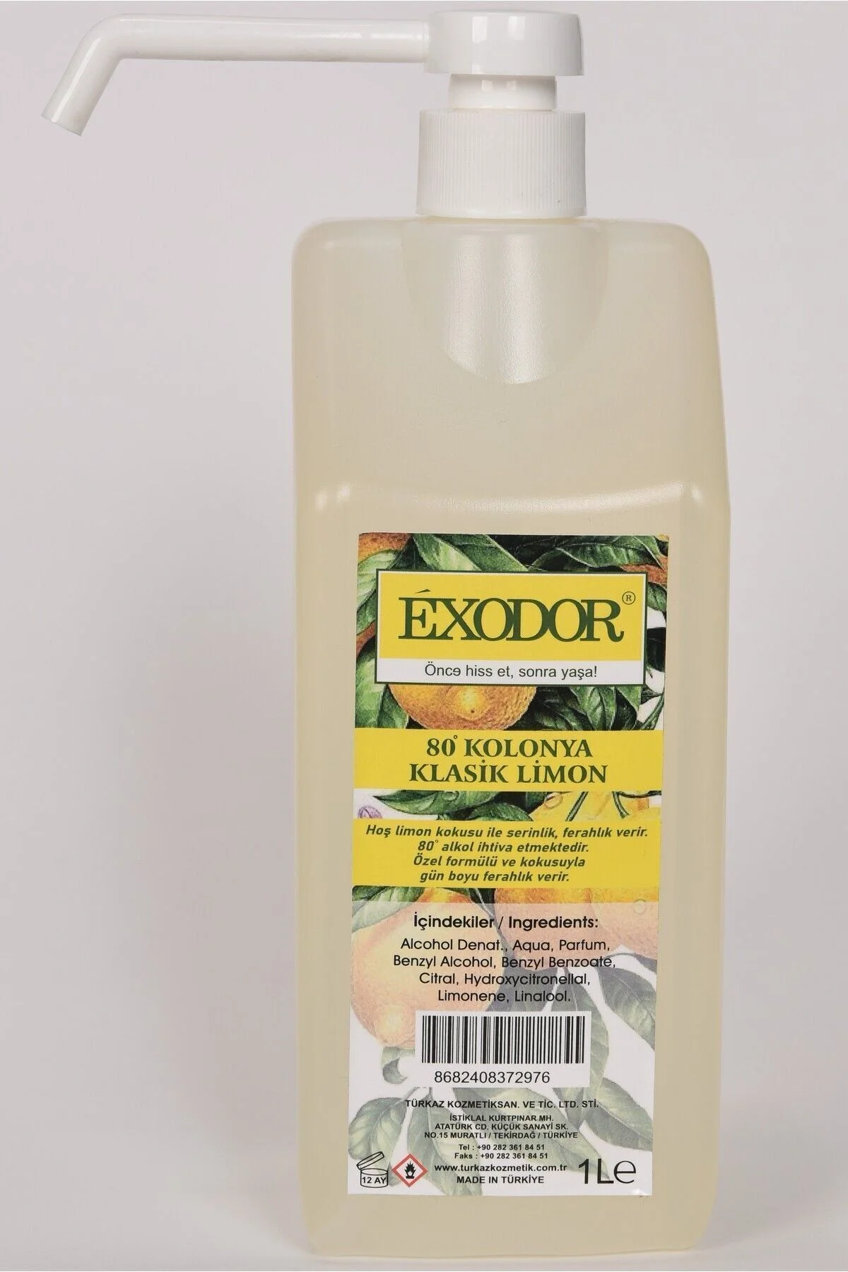 Klasik Limon Kolonyası Sprey Başlıklı 1 lt 80 Derece