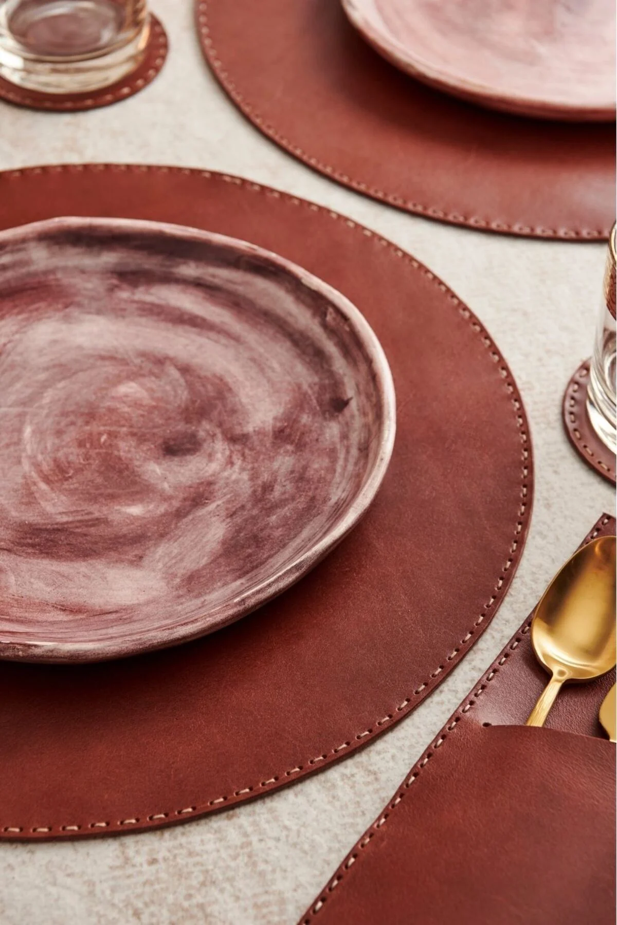 Gerçek Deri Yuvarlak Supla - gardin leather Görsel 2