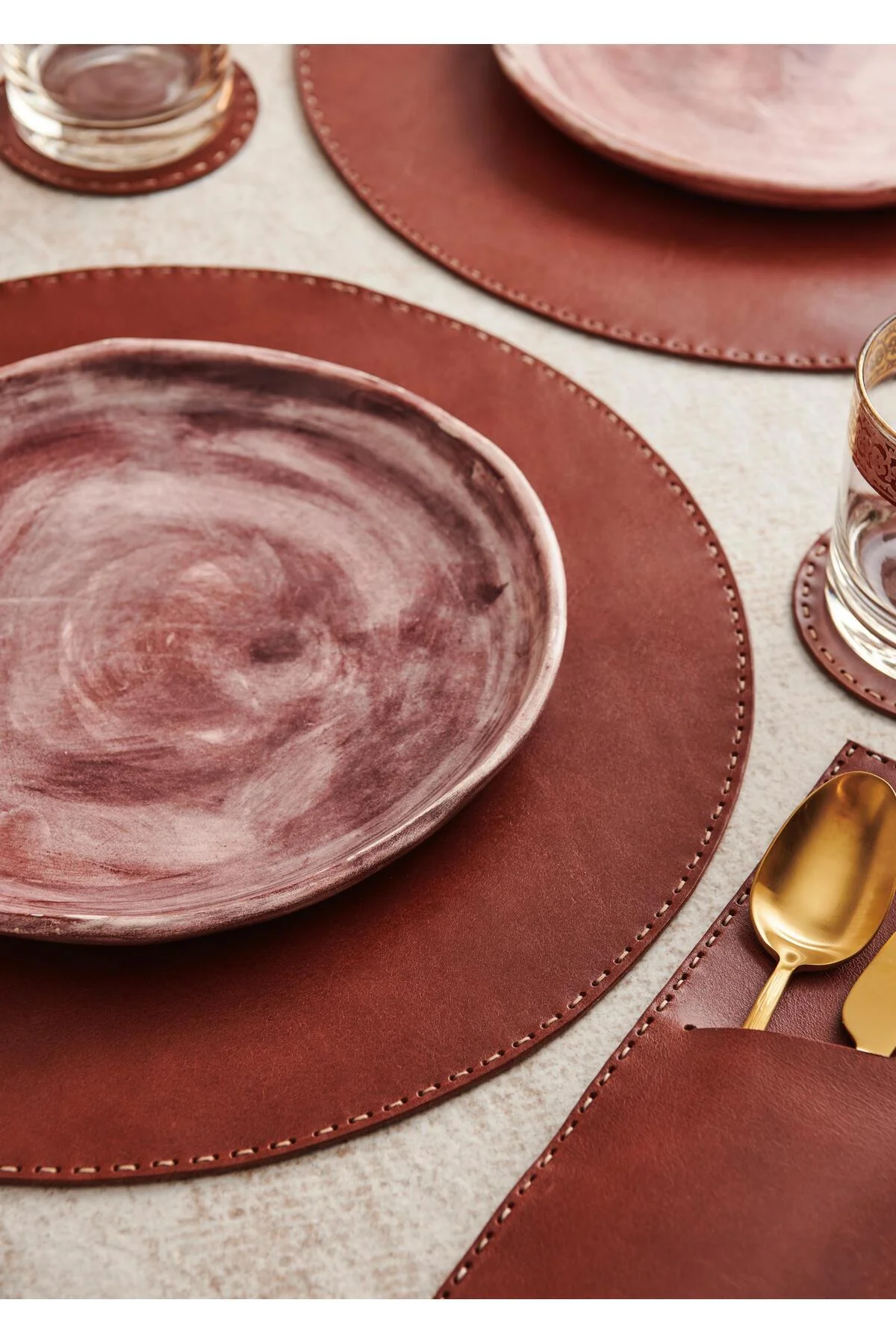 Gerçek Deri 6'lı Bardak altlığı - gardin leather Görsel 4