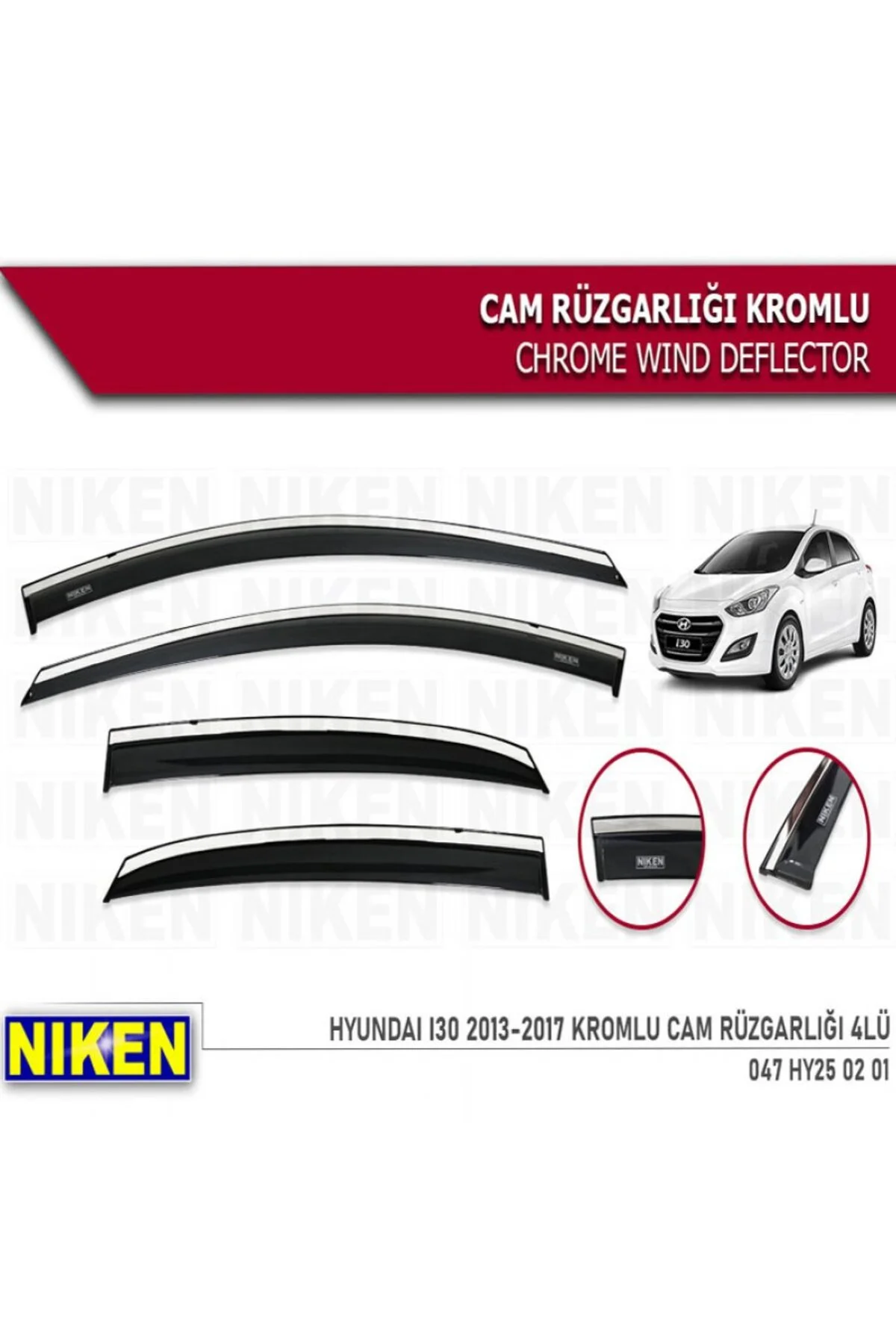 CAM RÜZGARLIĞI KROMLU HYUNDAİ İ30 2013-2017 4LÜ