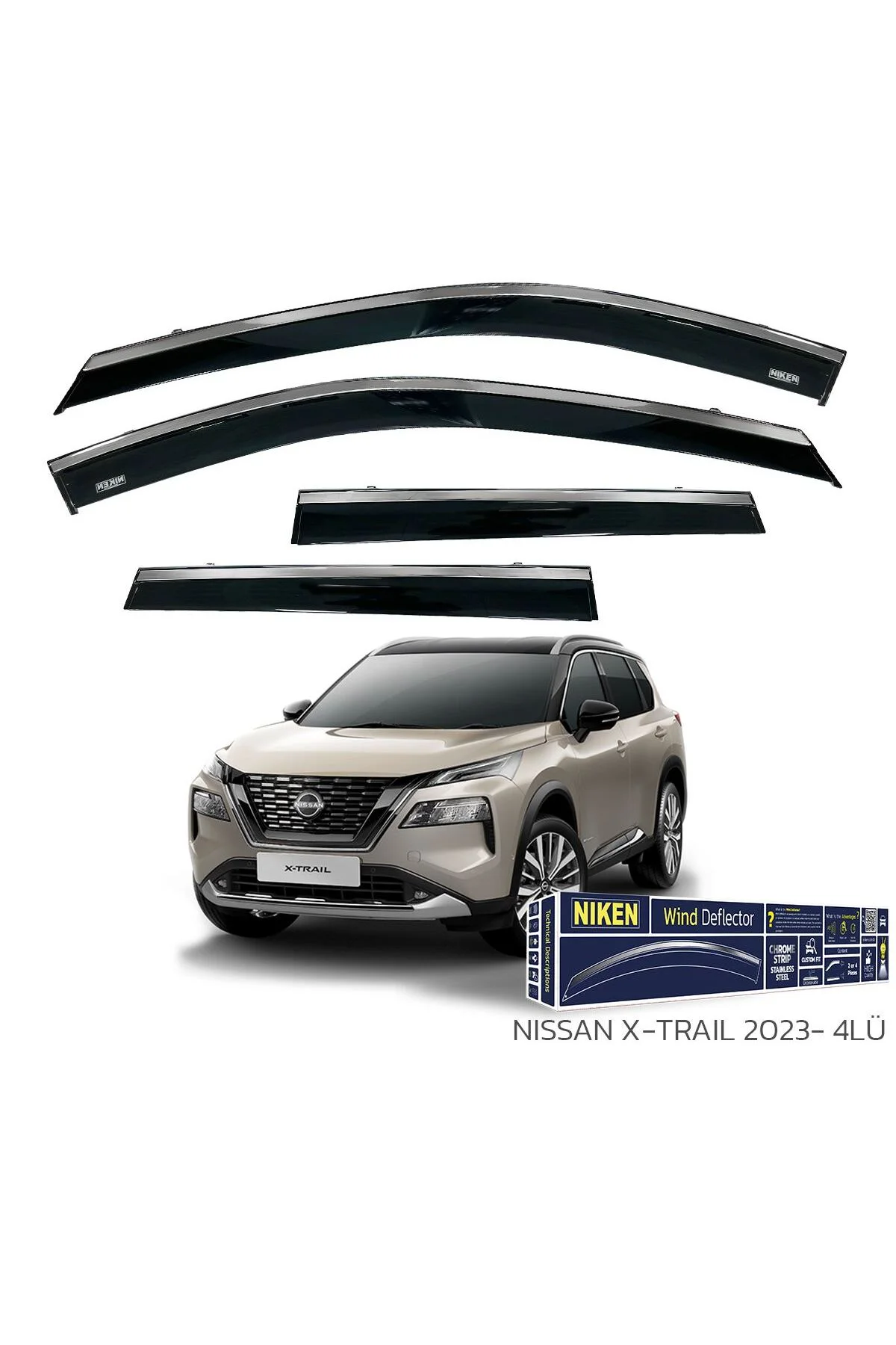 Nissan X-Trail 2023 ve Sonrası Kromlu Cam Rüzgarlığı