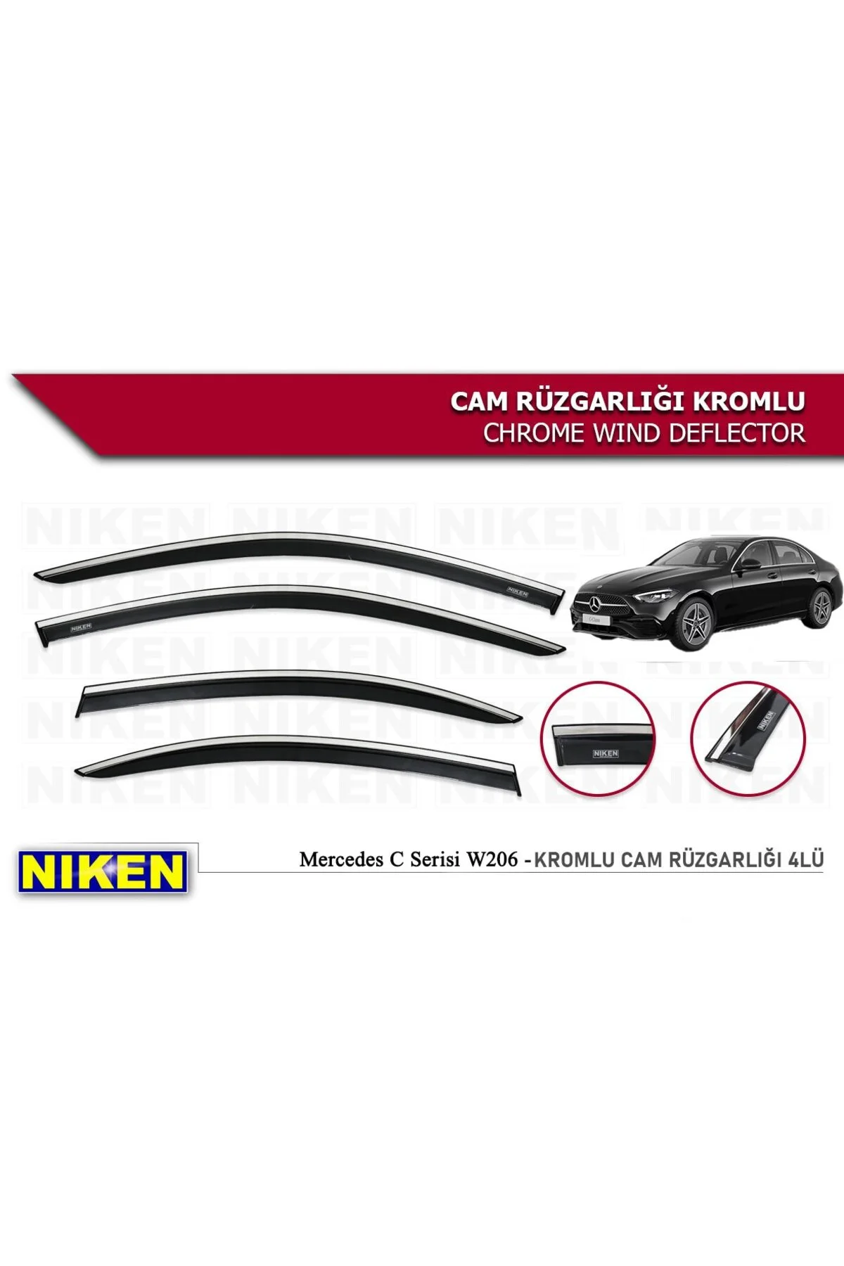 Mercedes C Serisi W206 2021 ve Sonrası Kromlu Cam Rüzgarlığı