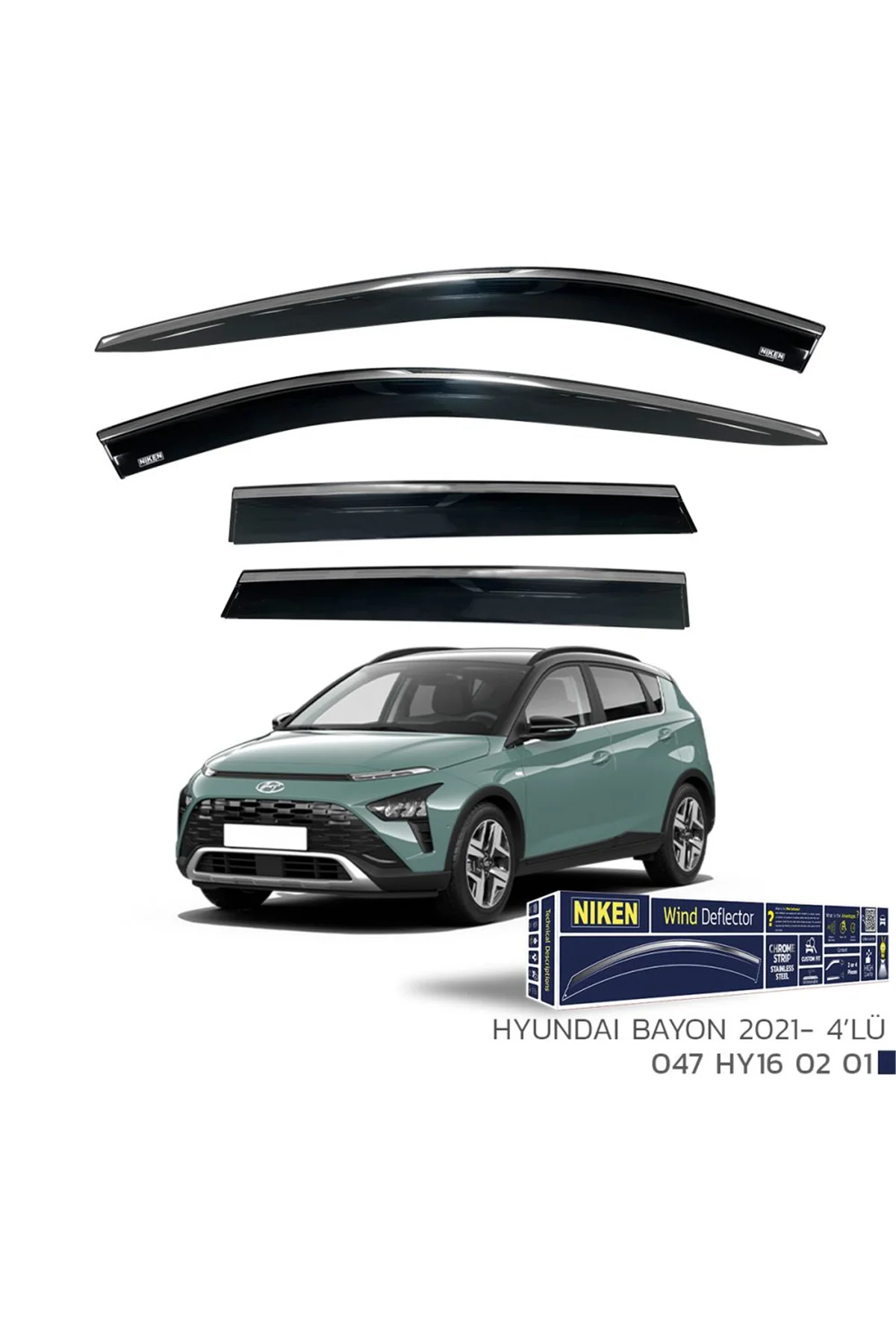Kromlu Cam Rüzgarlığı Hyundai Bayon 2021 Ve Sonrası Ile Uyumlu - Niken Görsel 2