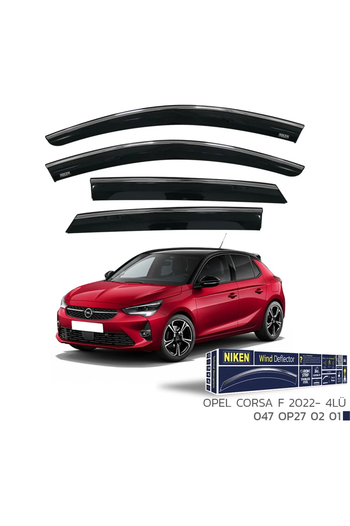 Opel Corsa F 2022- Kromlu Cam Rüzgarlığı - Niken Görsel 2