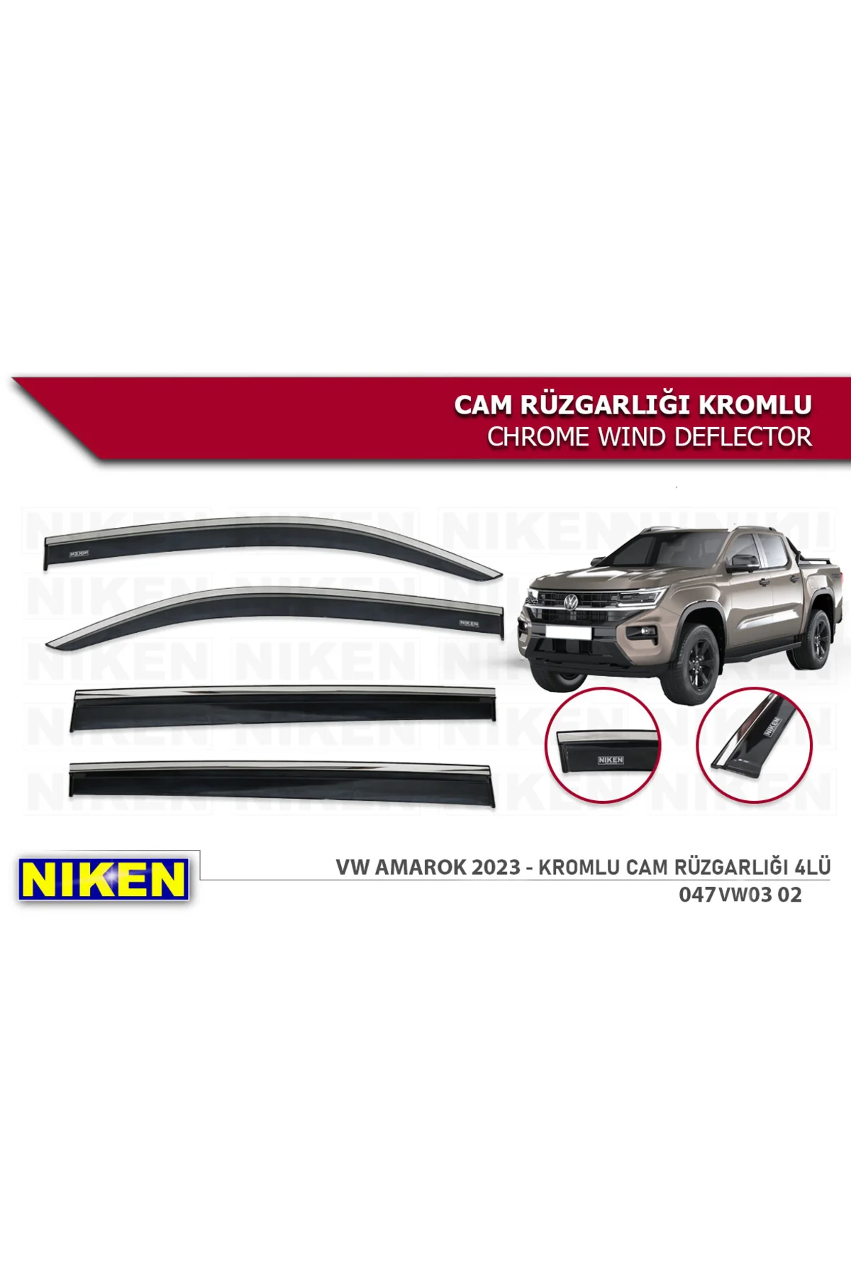Volkswagen Amarok 2023- Kromlu Cam Rüzgarlığı