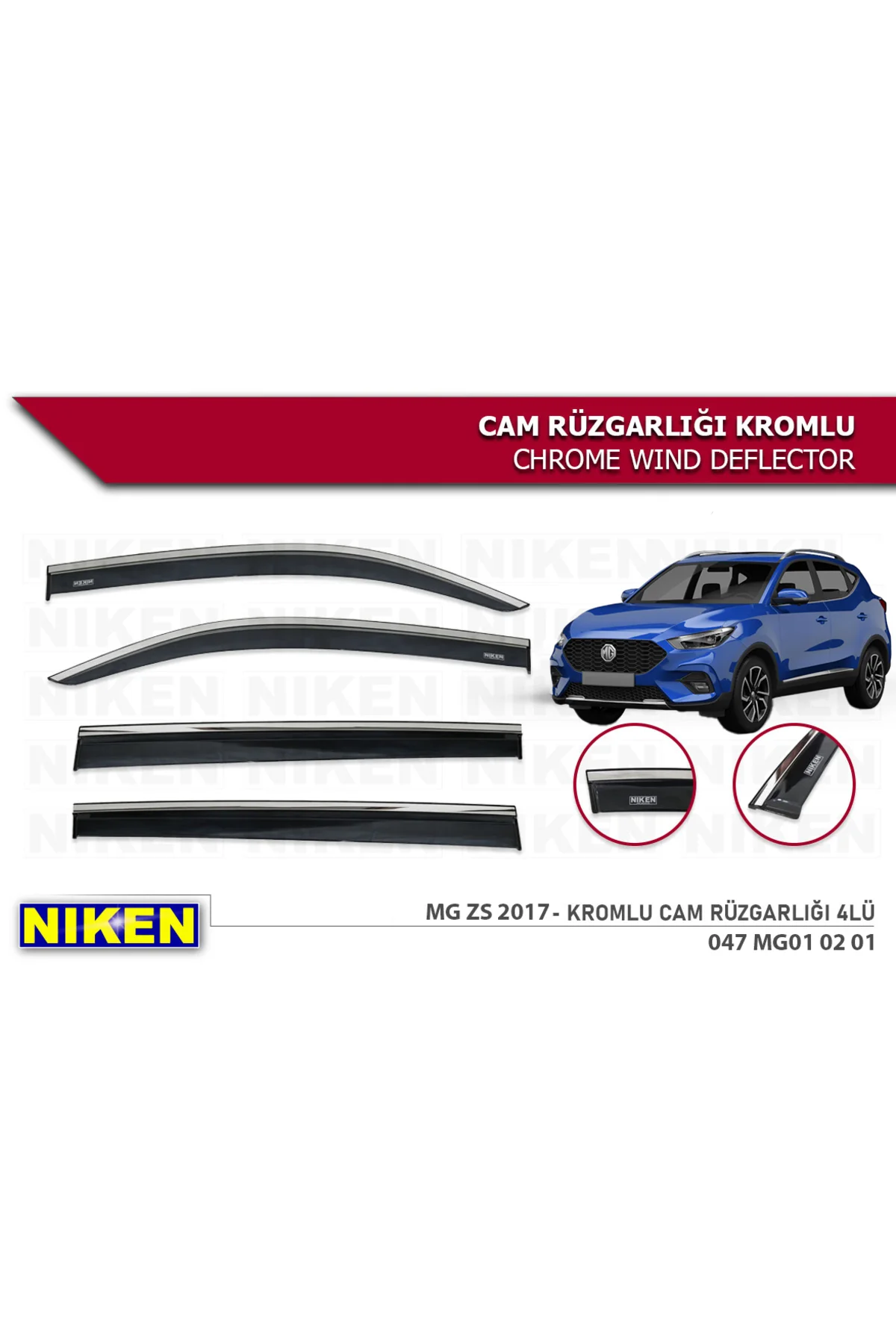 MG ZS 2017-2023 Kromlu Cam Rüzgarlığı