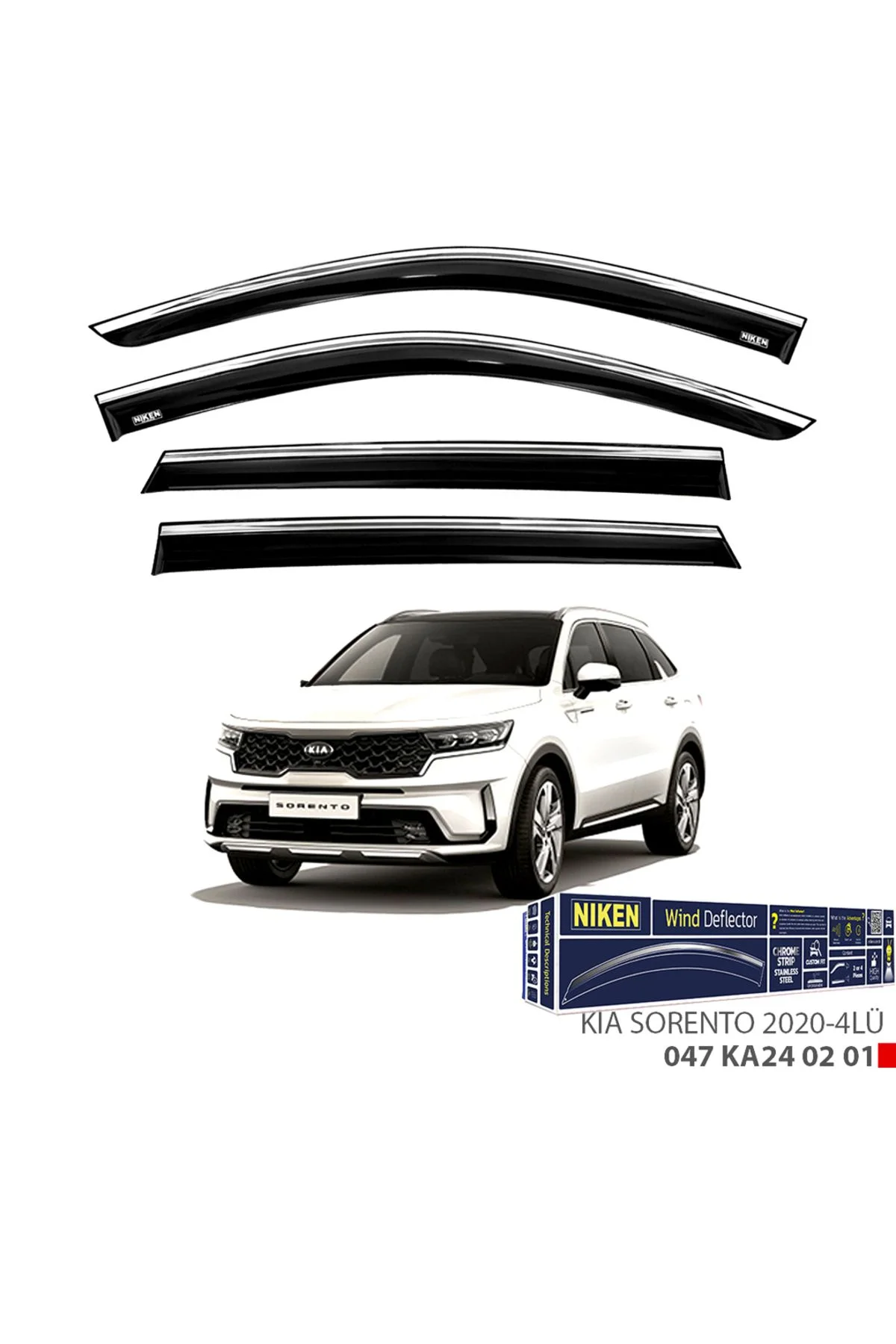 Kromlu Cam Rüzgarlığı Kia Sorento 2020 ve Sonrası ile uyumlu