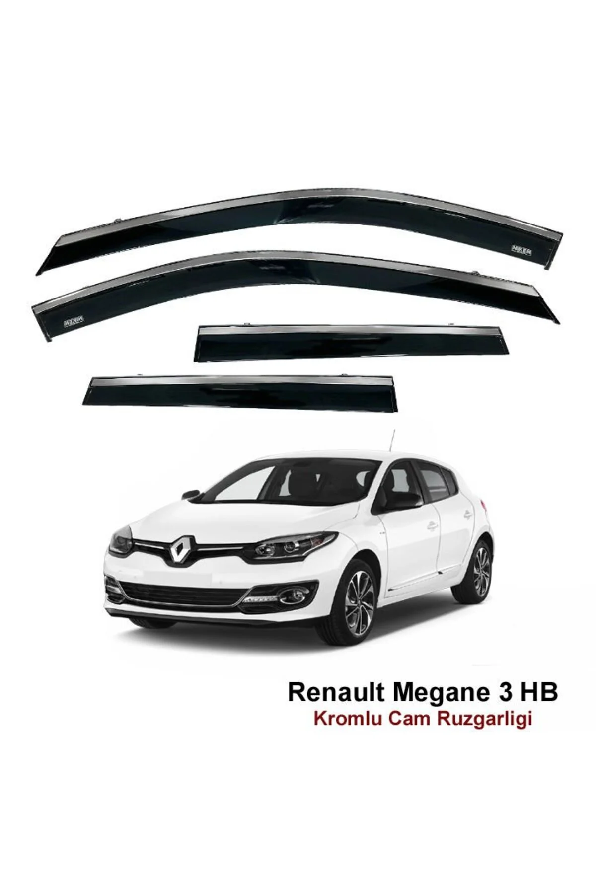 Renault Megane 3 HB Kromlu Cam Rüzgarlığı