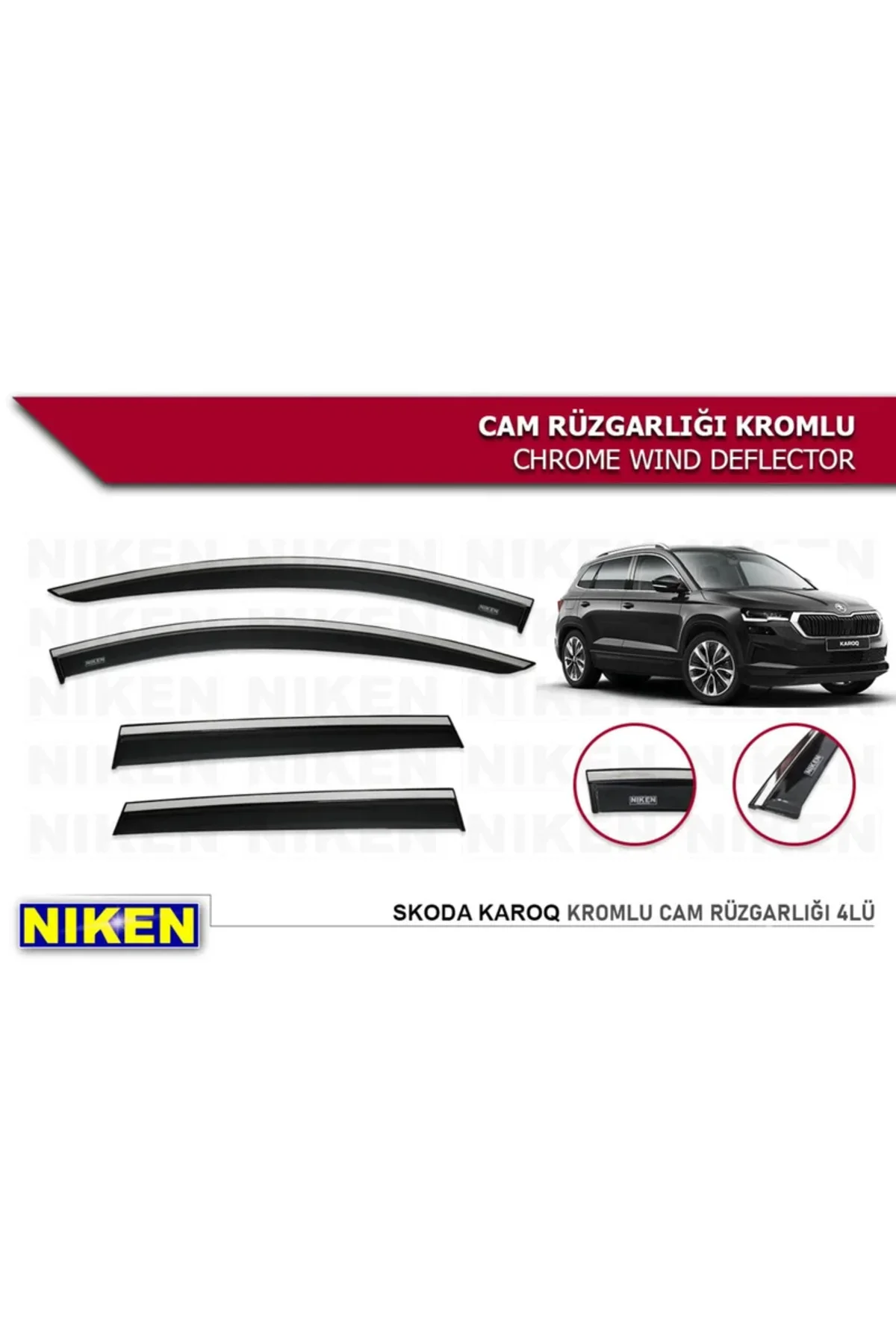 Skoda Karoq 2018-2023 Kromlu Cam Rüzgarlığı